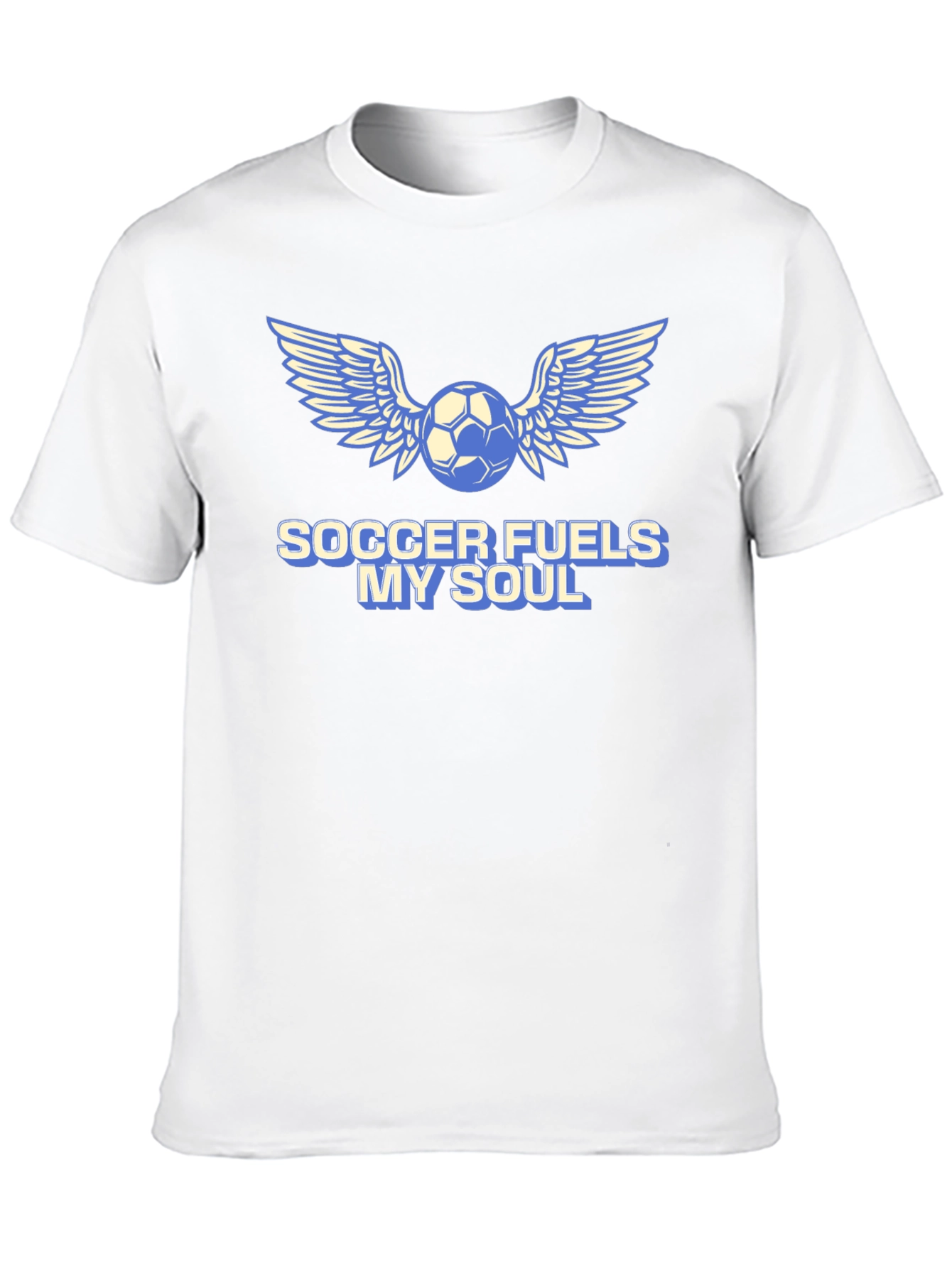 Soccer Fuels My Soul T-Shirt - Winged Ball Design