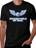 Soccer Fuels My Soul T-Shirt - Winged Ball Design