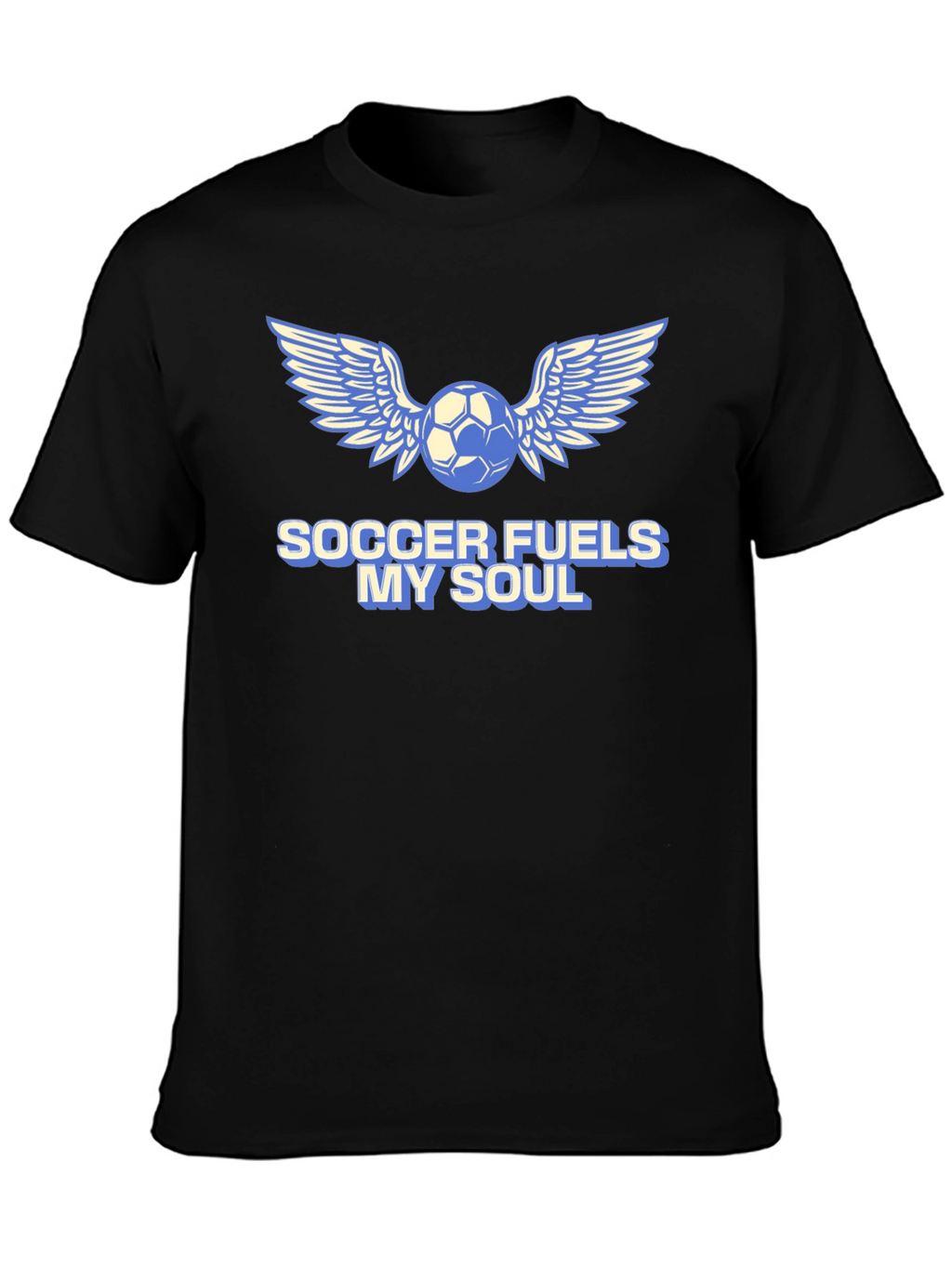Soccer Fuels My Soul T-Shirt - Winged Ball Design
