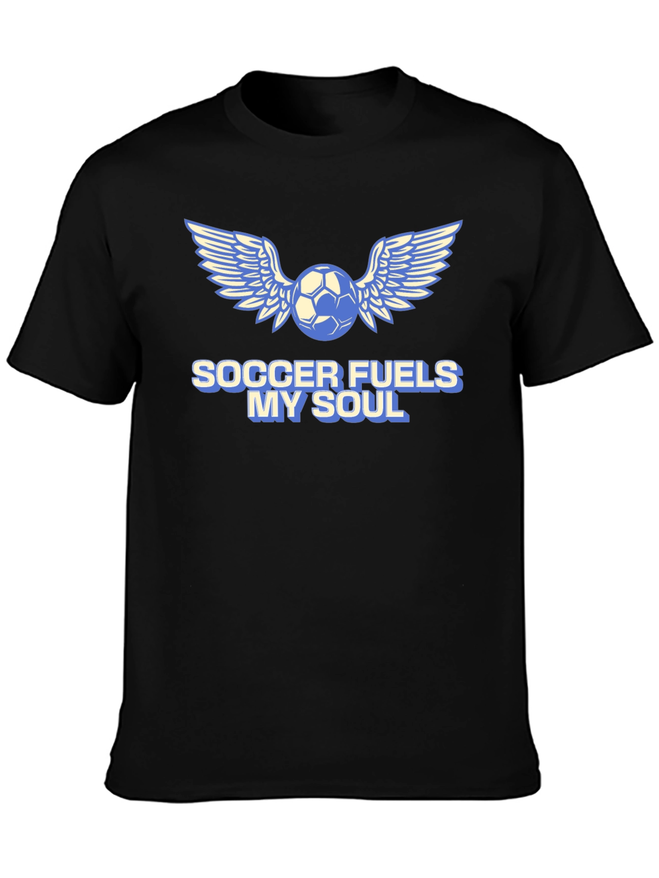 Soccer Fuels My Soul T-Shirt - Winged Ball Design