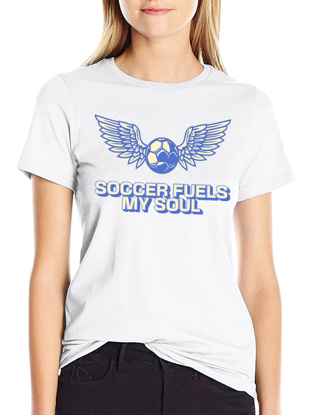 Soccer Fuels My Soul T-Shirt - Winged Ball Design