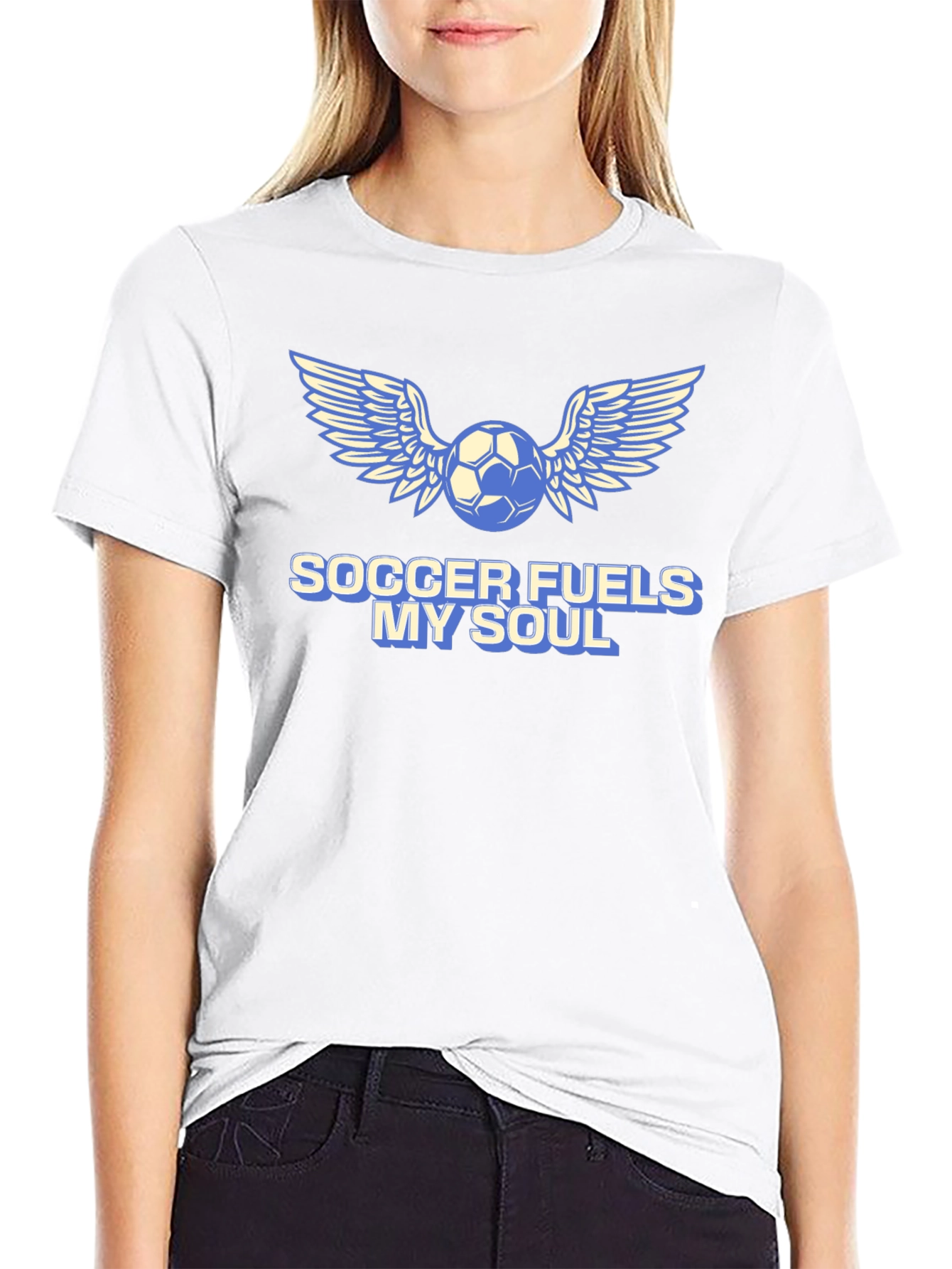 Soccer Fuels My Soul T-Shirt - Winged Ball Design