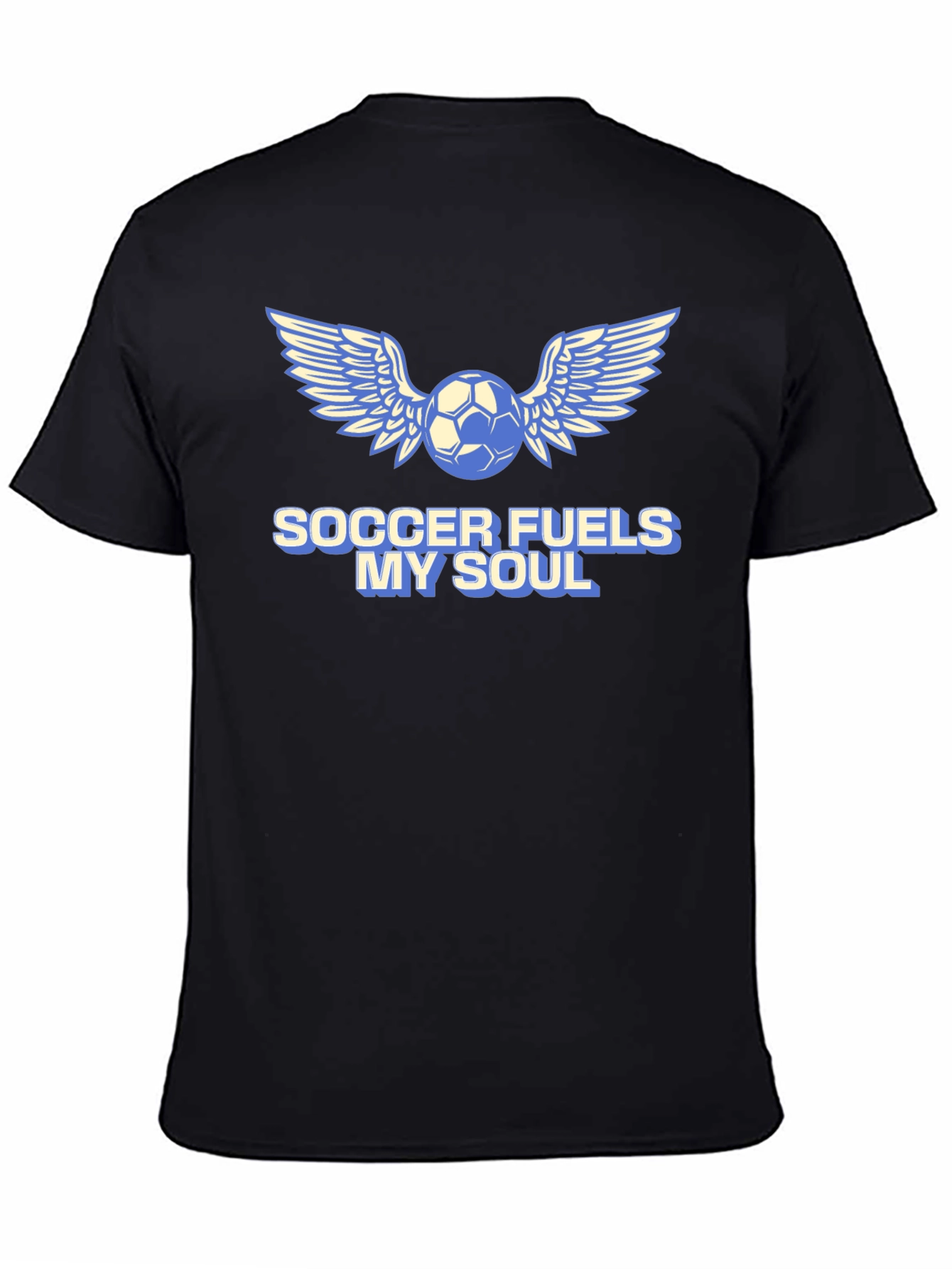 Soccer Fuels My Soul T-Shirt - Winged Ball Design