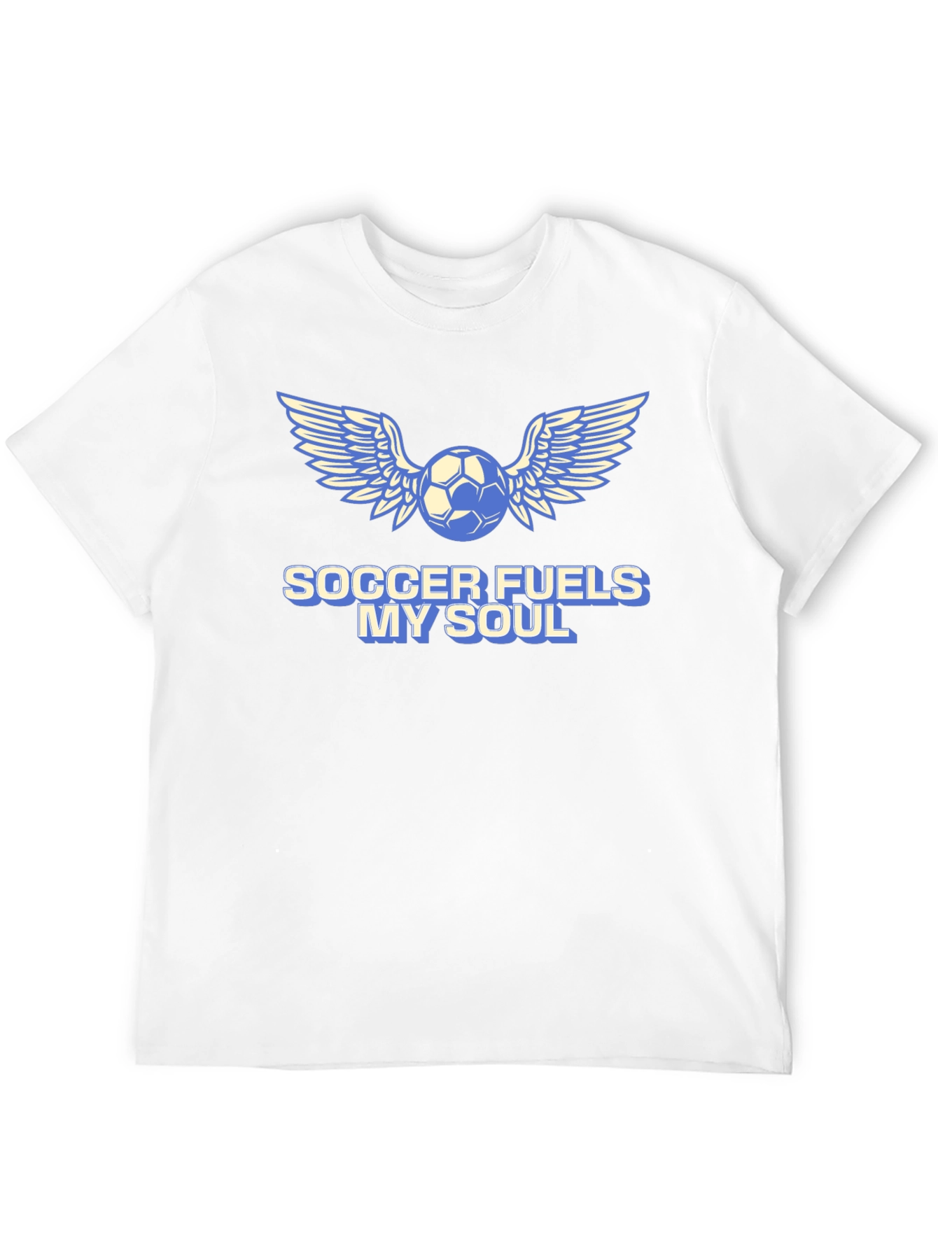 Soccer Fuels My Soul T-Shirt - Winged Ball Design