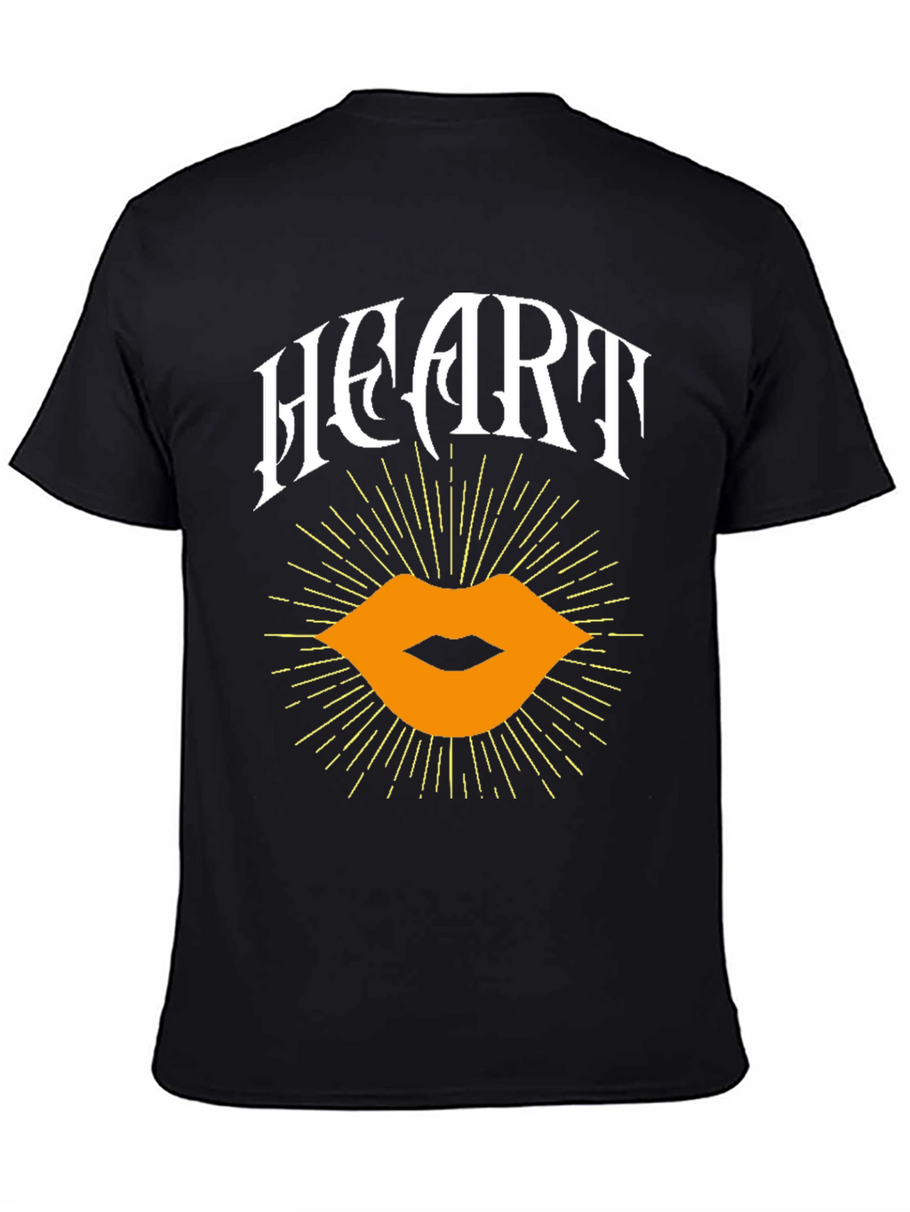 Heart Lips Graphic Black T-Shirt