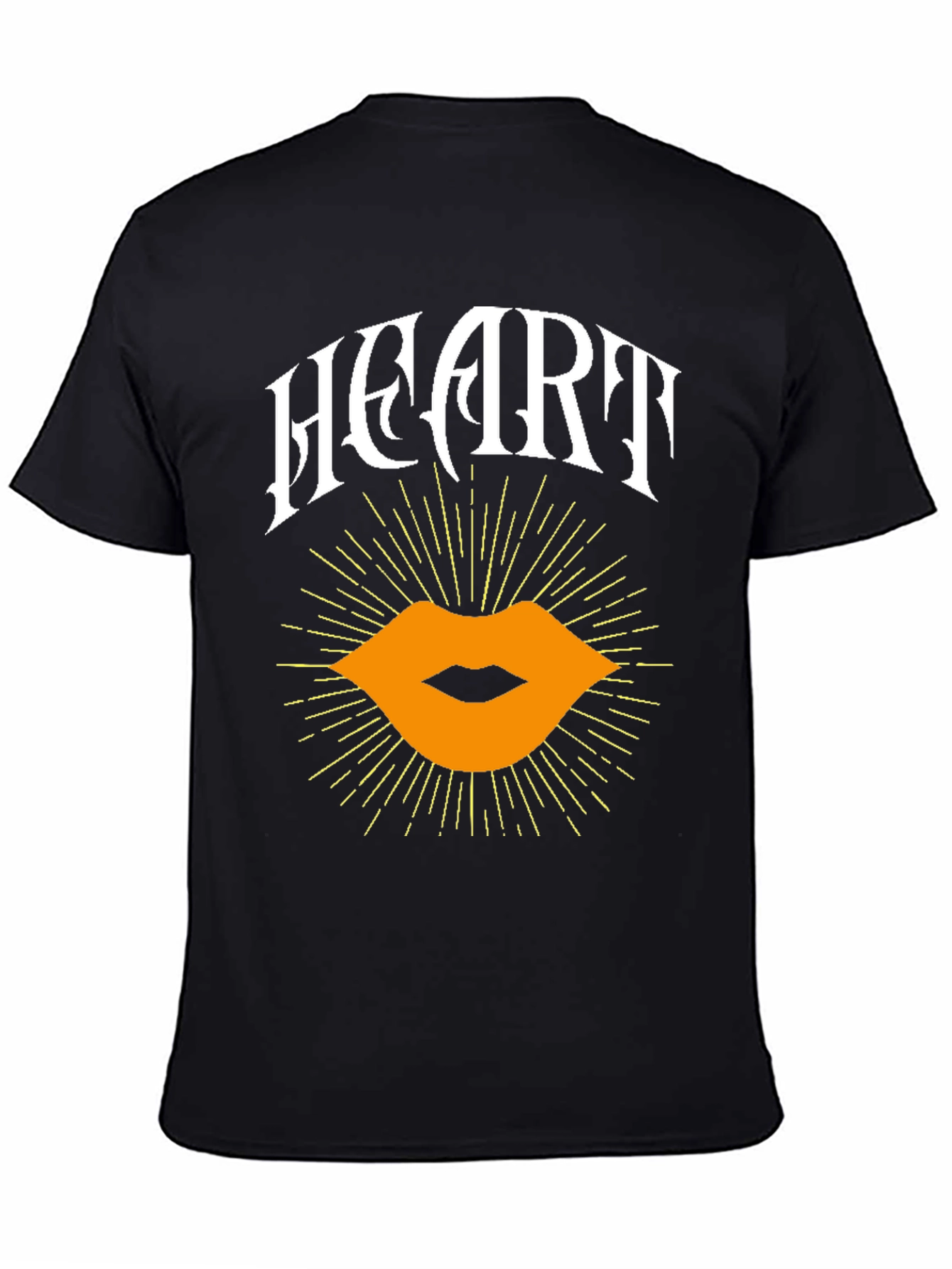 Heart Lips Graphic Black T-Shirt