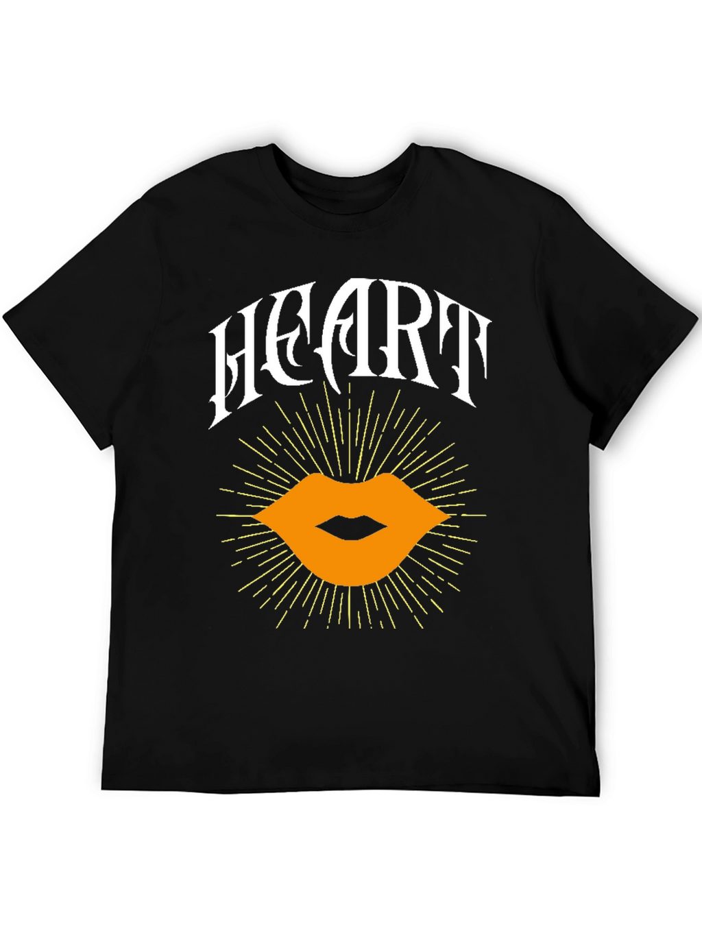 Heart Lips Graphic Black T-Shirt