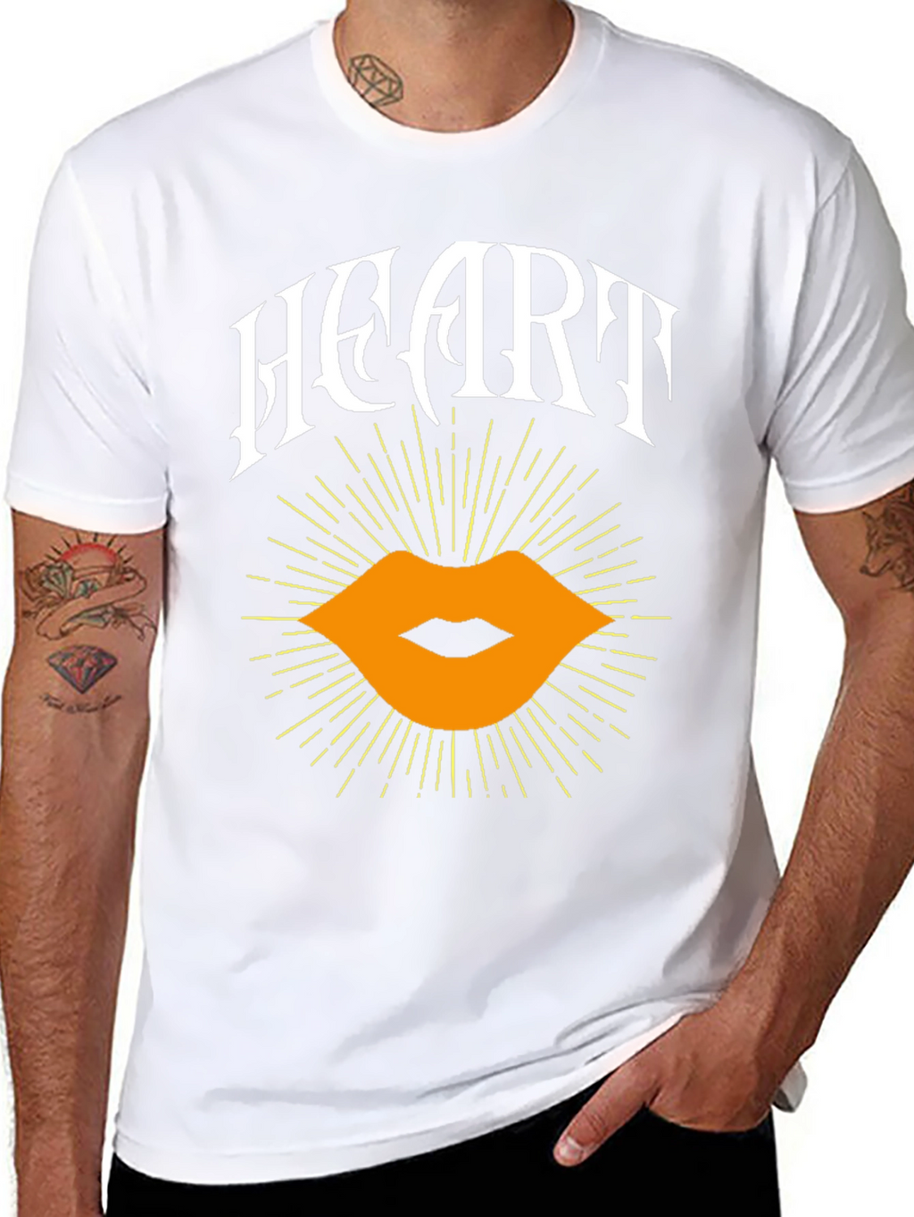 Heart Lips Graphic Black T-Shirt