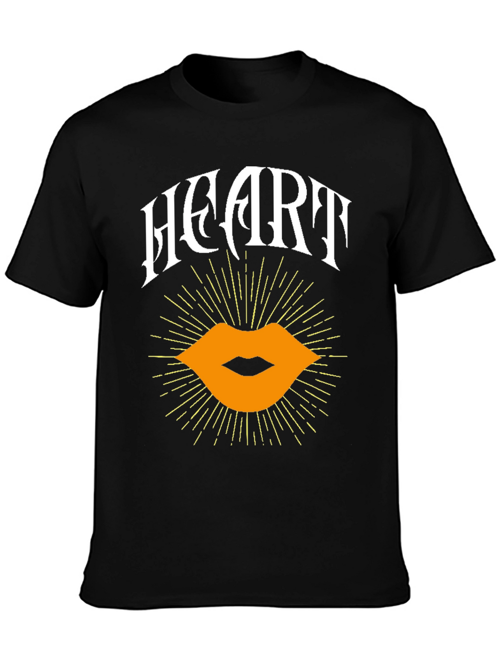 Heart Lips Graphic Black T-Shirt