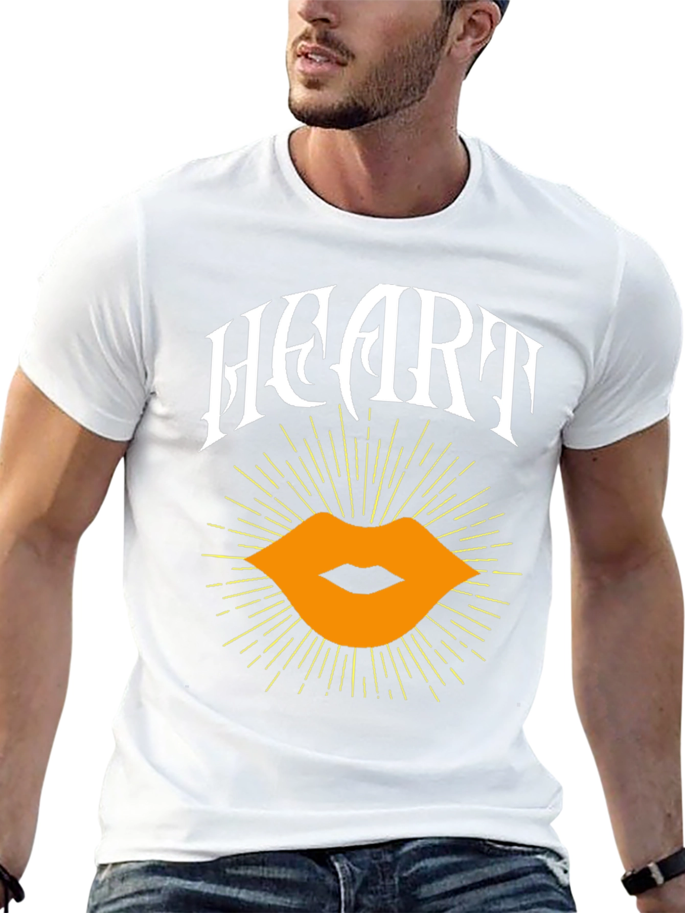 Heart Lips Graphic Black T-Shirt