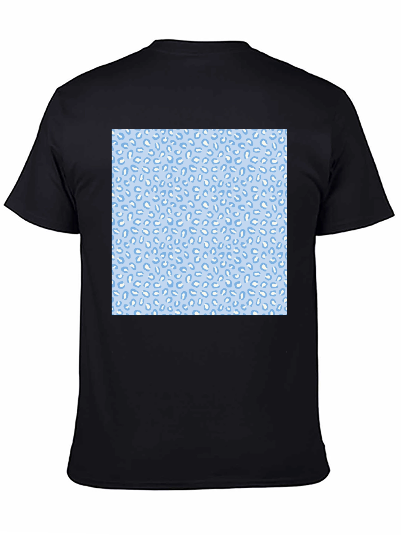 Cool Black Tee with Fun Blue Pattern