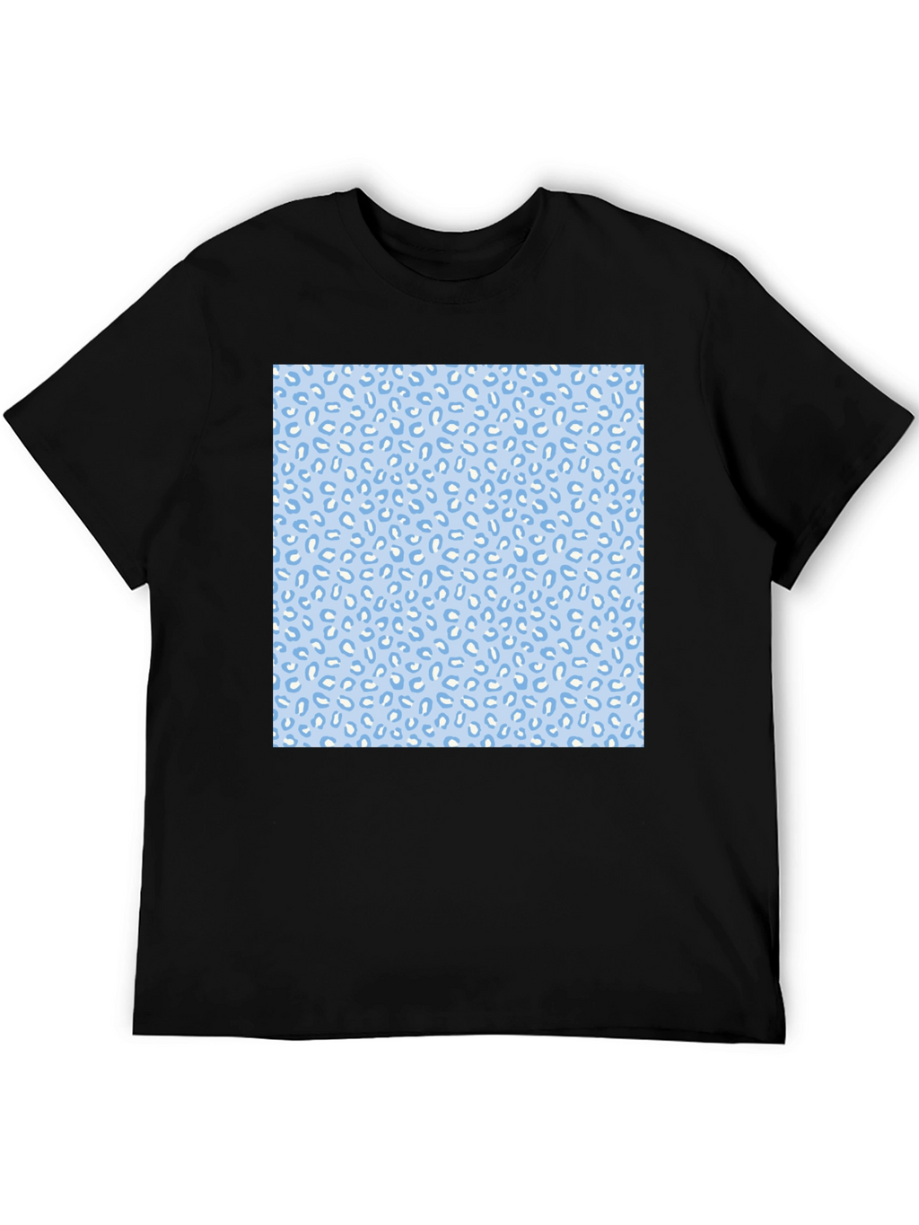 Cool Black Tee with Fun Blue Pattern