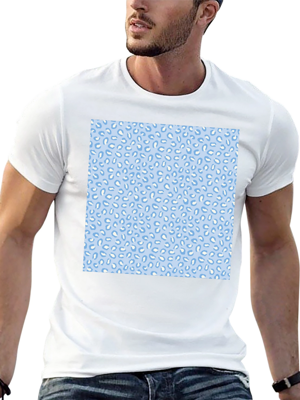Cool Black Tee with Fun Blue Pattern