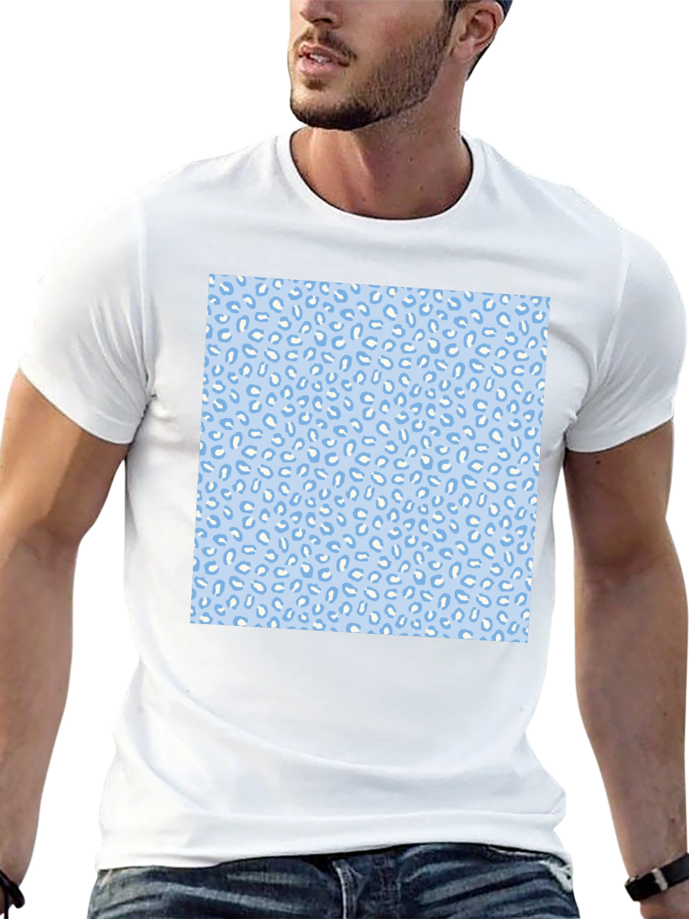 Cool Black Tee with Fun Blue Pattern