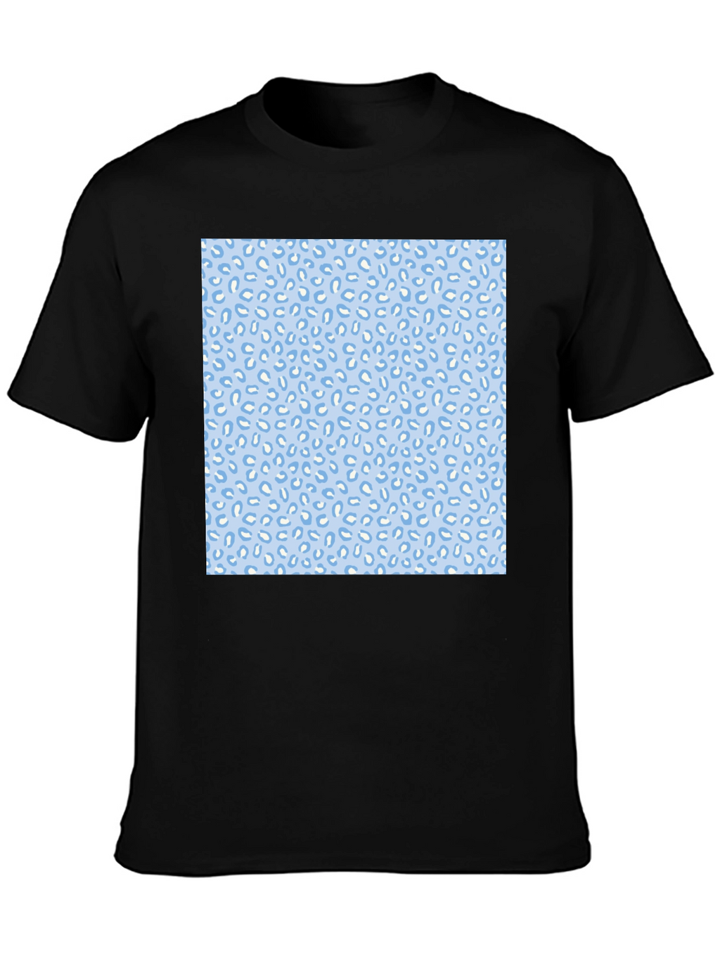 Cool Black Tee with Fun Blue Pattern