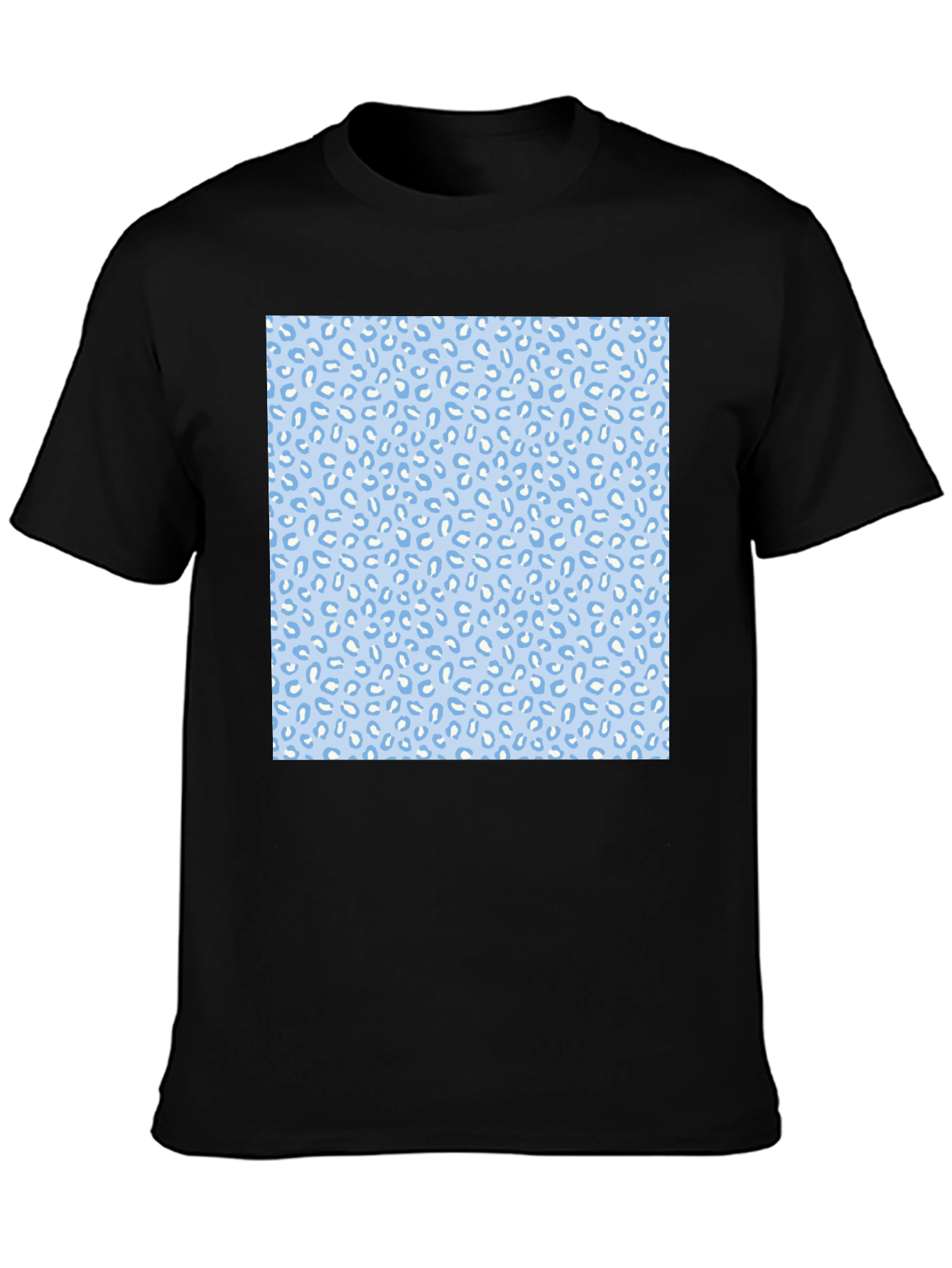 Cool Black Tee with Fun Blue Pattern