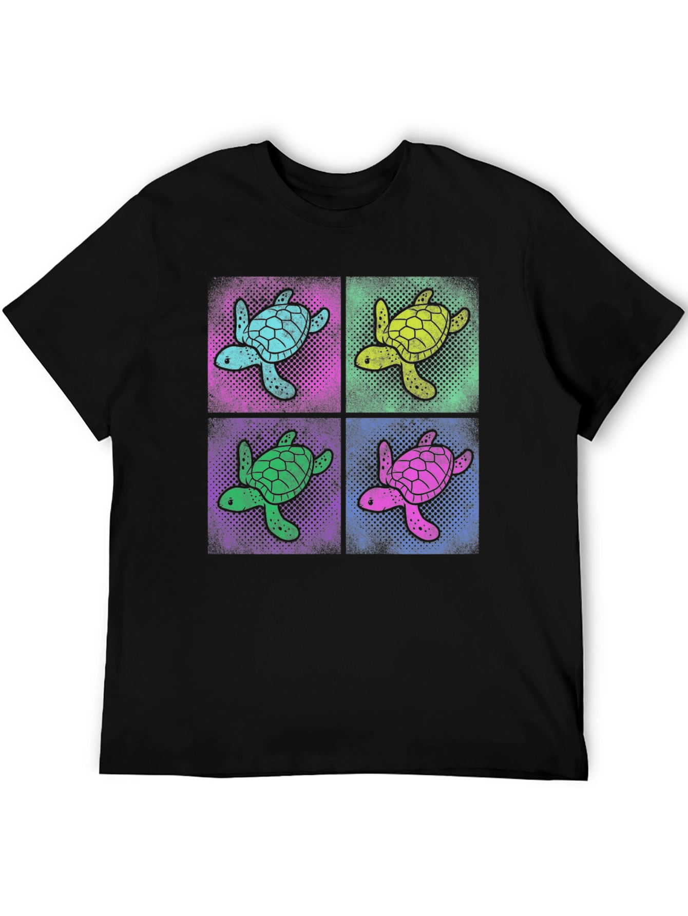 Retro Turtle Pop Art T-Shirt - Black