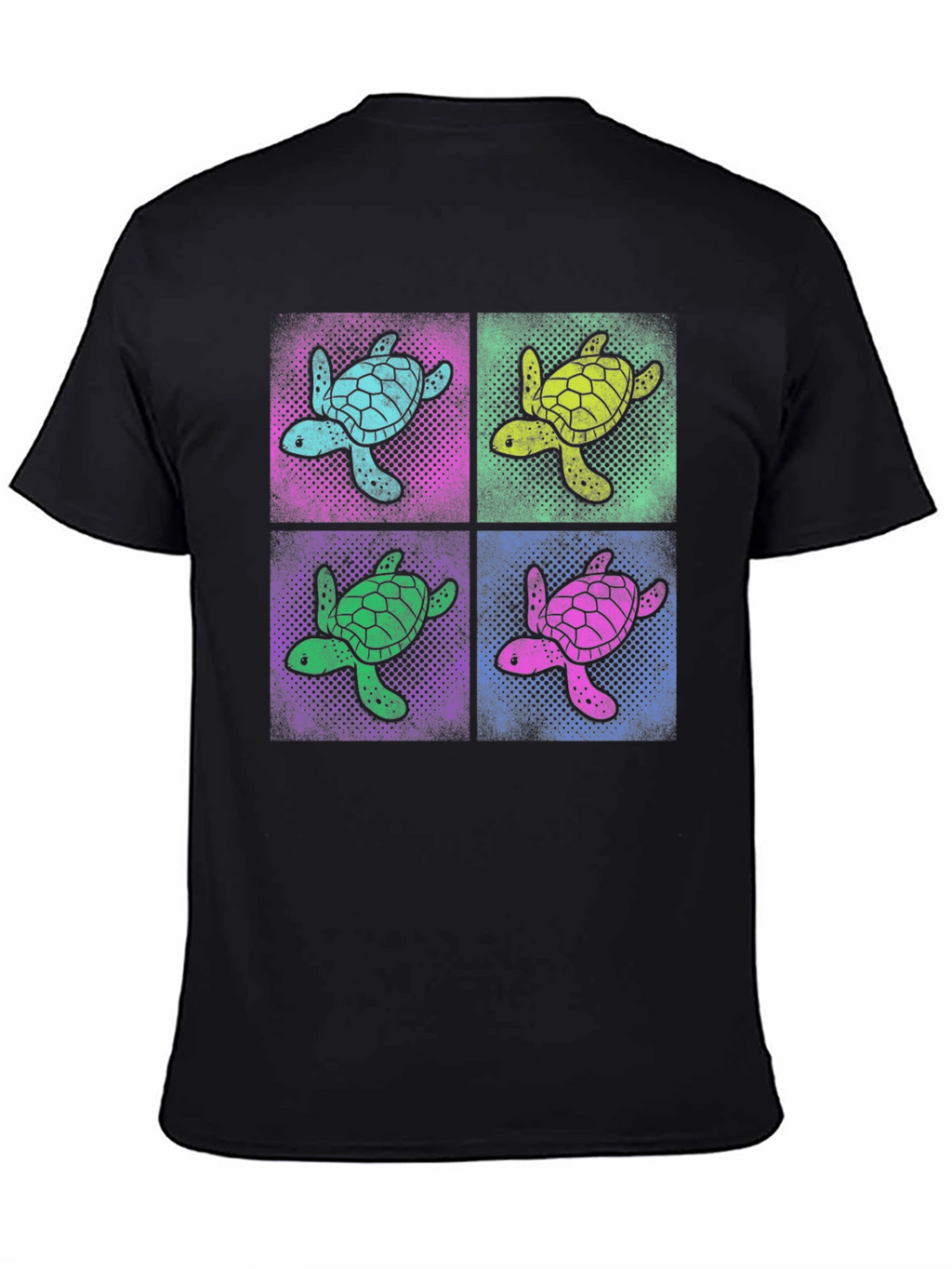 Retro Turtle Pop Art T-Shirt - Black
