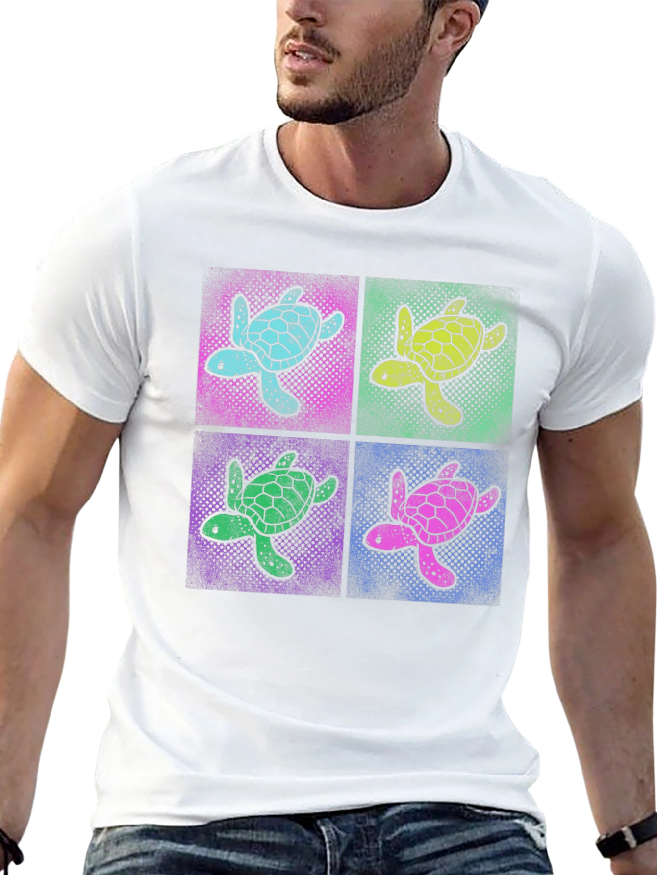 Retro Turtle Pop Art T-Shirt - Black