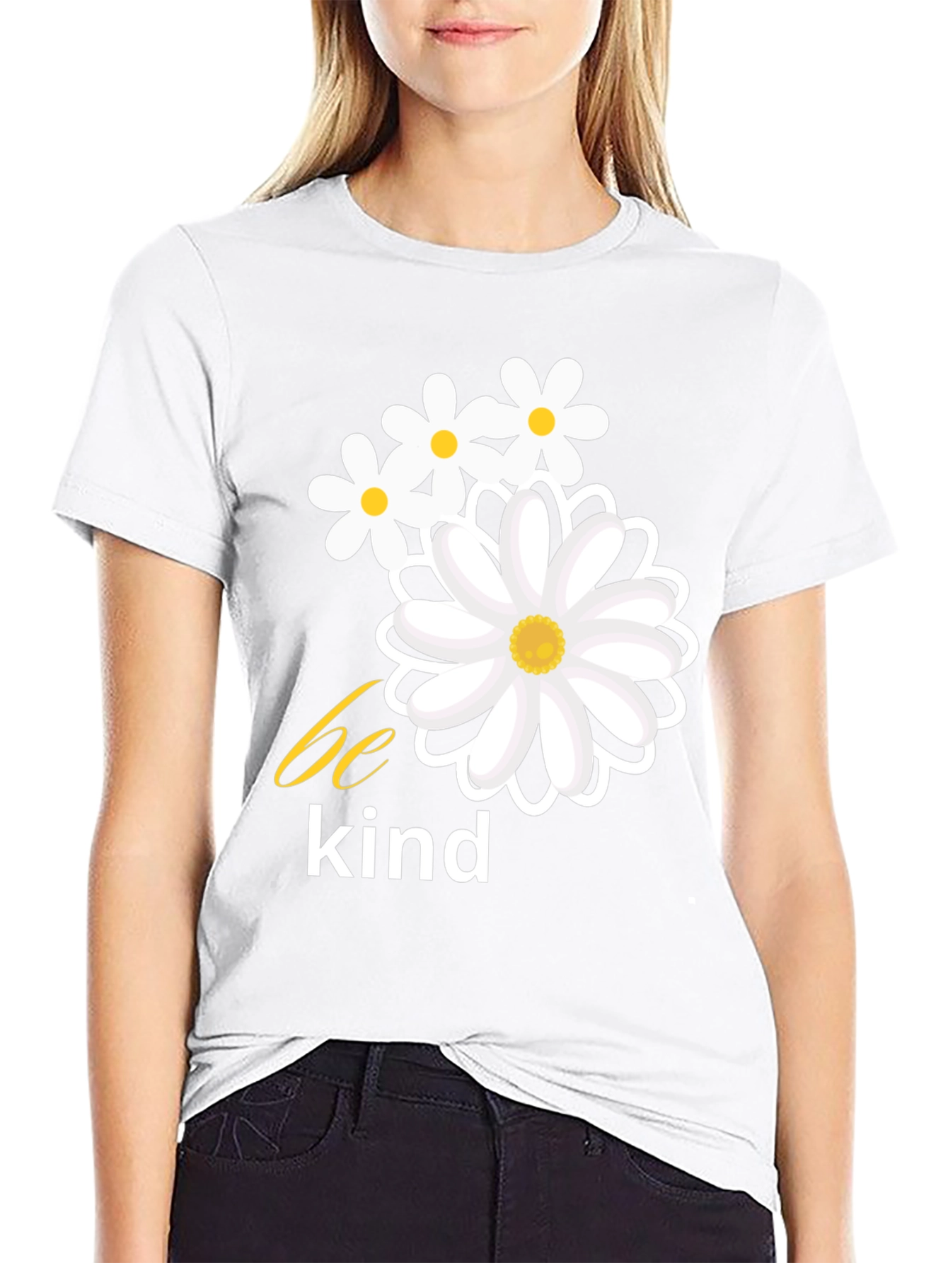 Be Kind Daisy Graphic Tee - Black