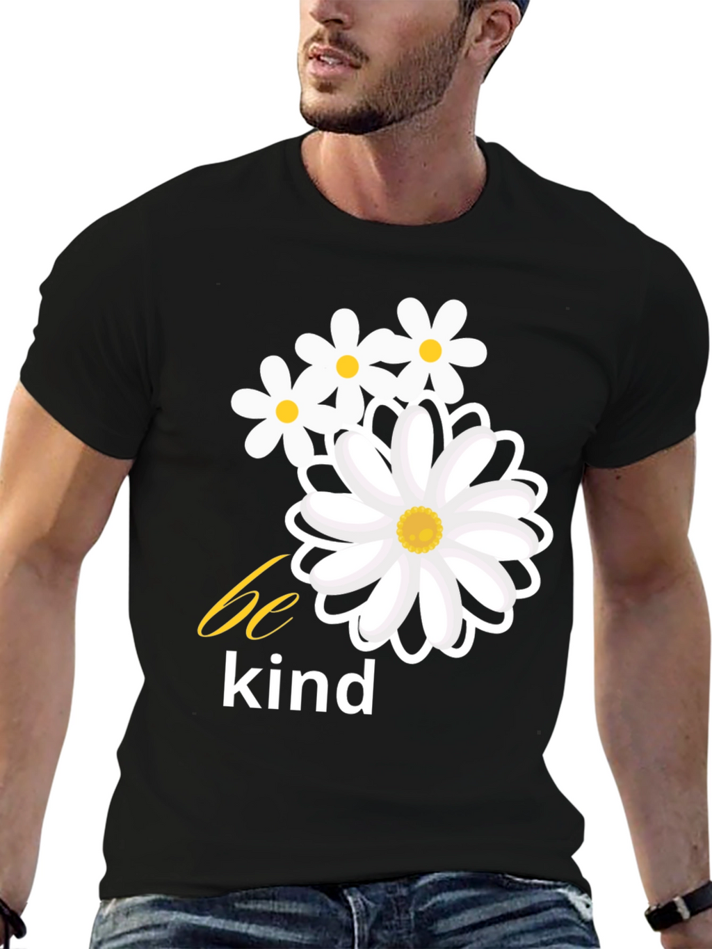 Be Kind Daisy Graphic Tee - Black
