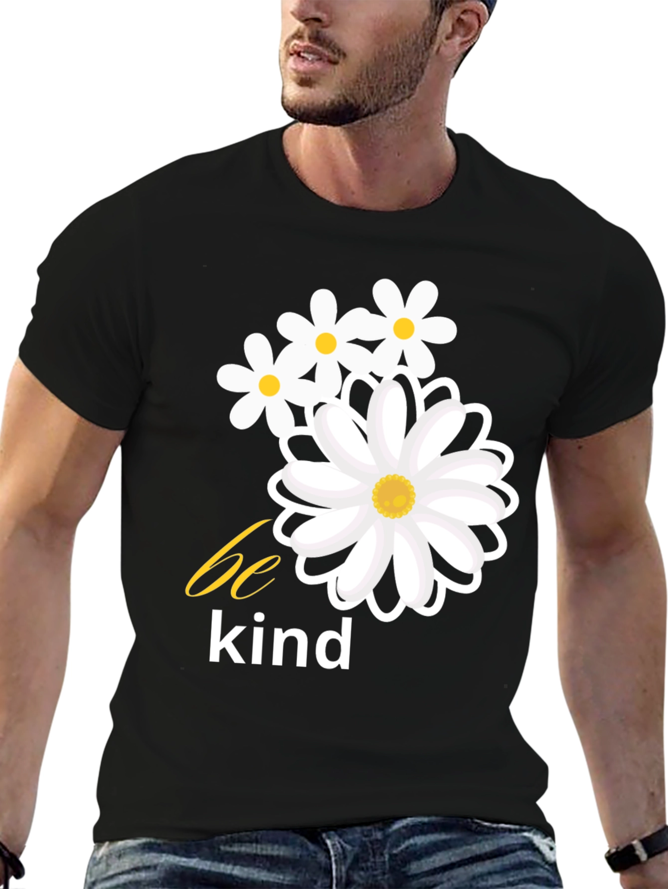 Be Kind Daisy Graphic Tee - Black