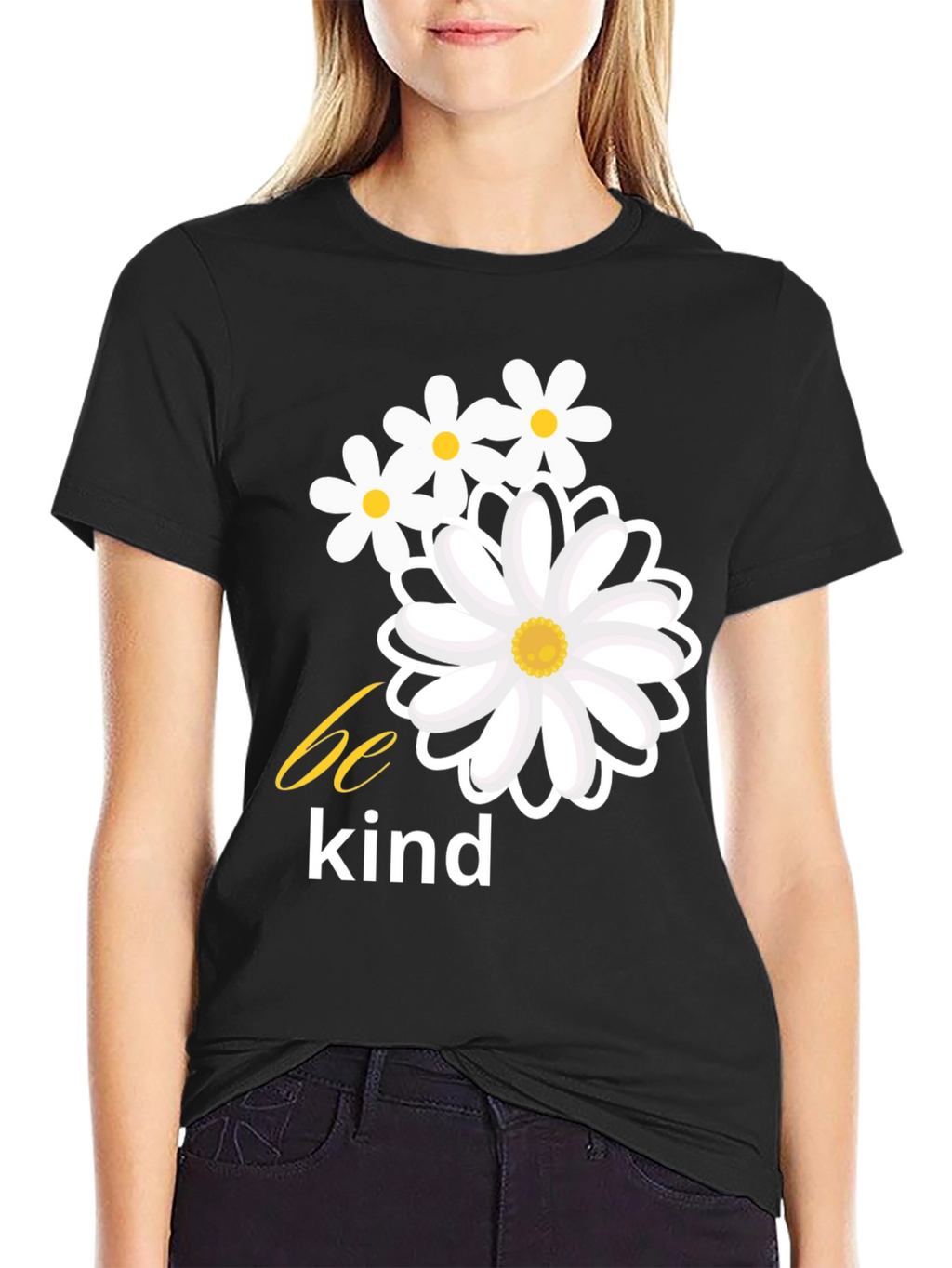 Be Kind Daisy Graphic Tee - Black