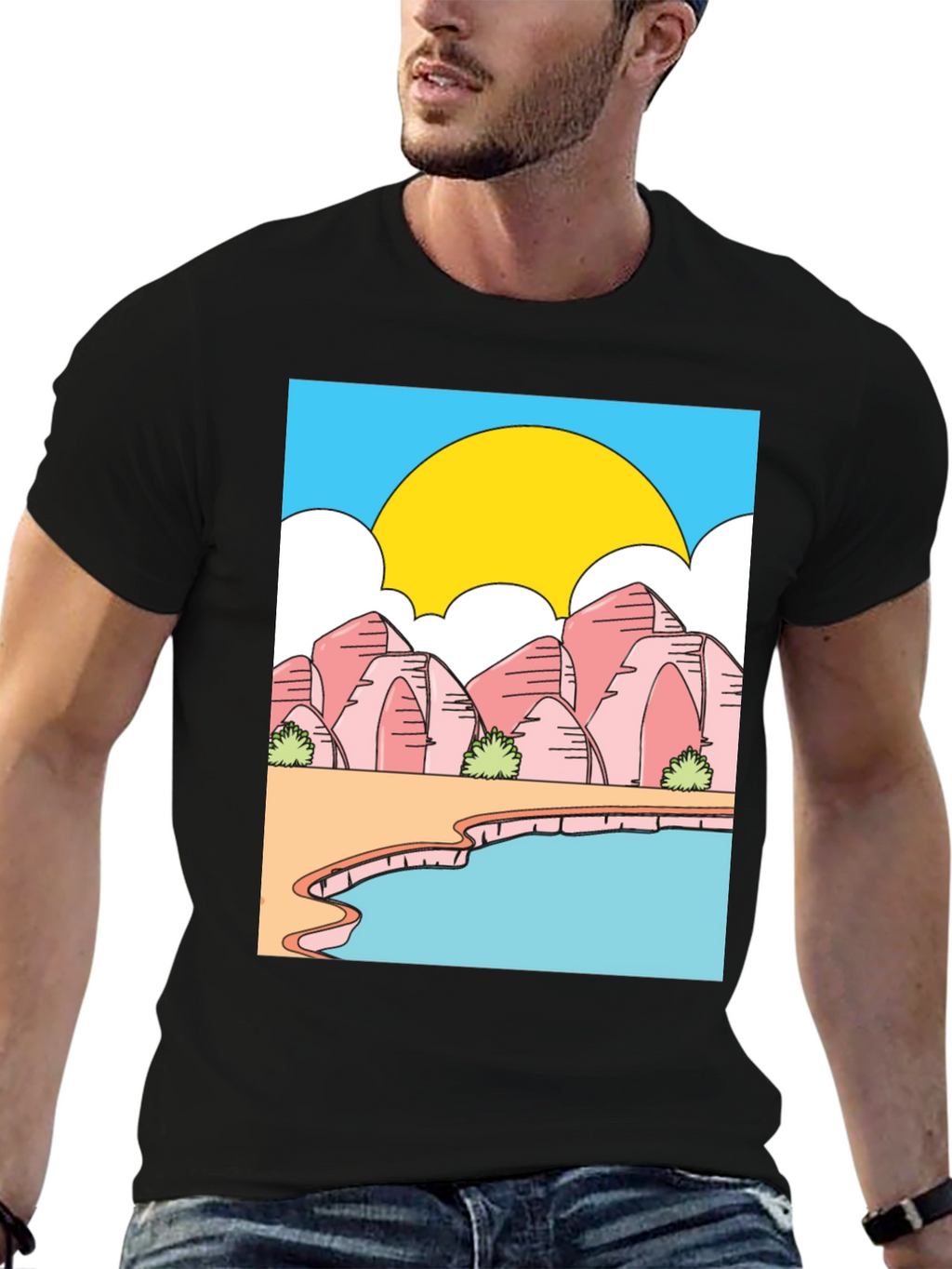 Cartoon Landscape Graphic Tee