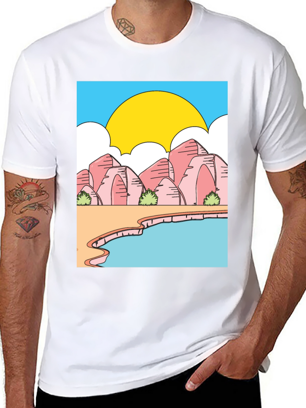 Cartoon Landscape Graphic Tee