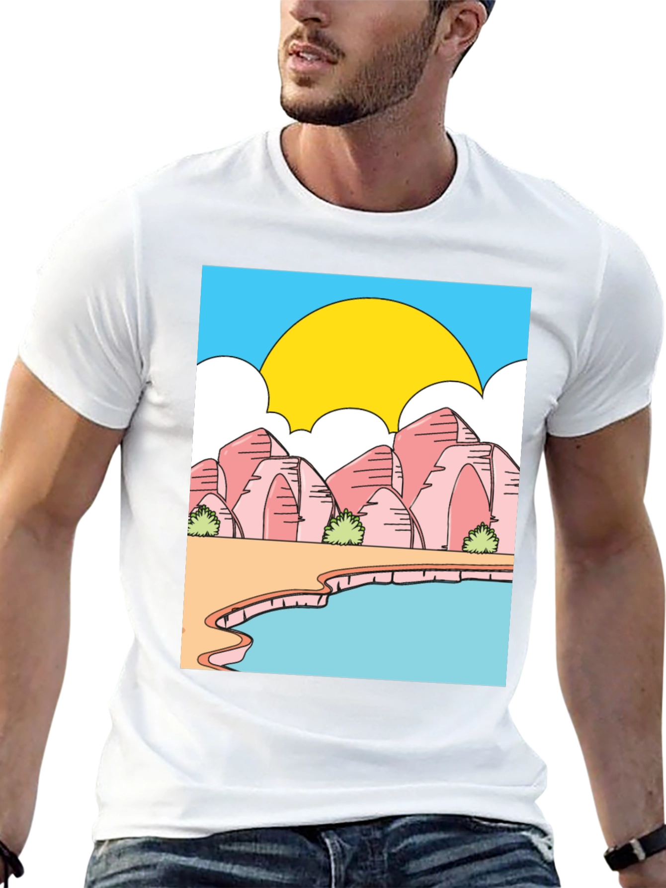 Cartoon Landscape Graphic Tee