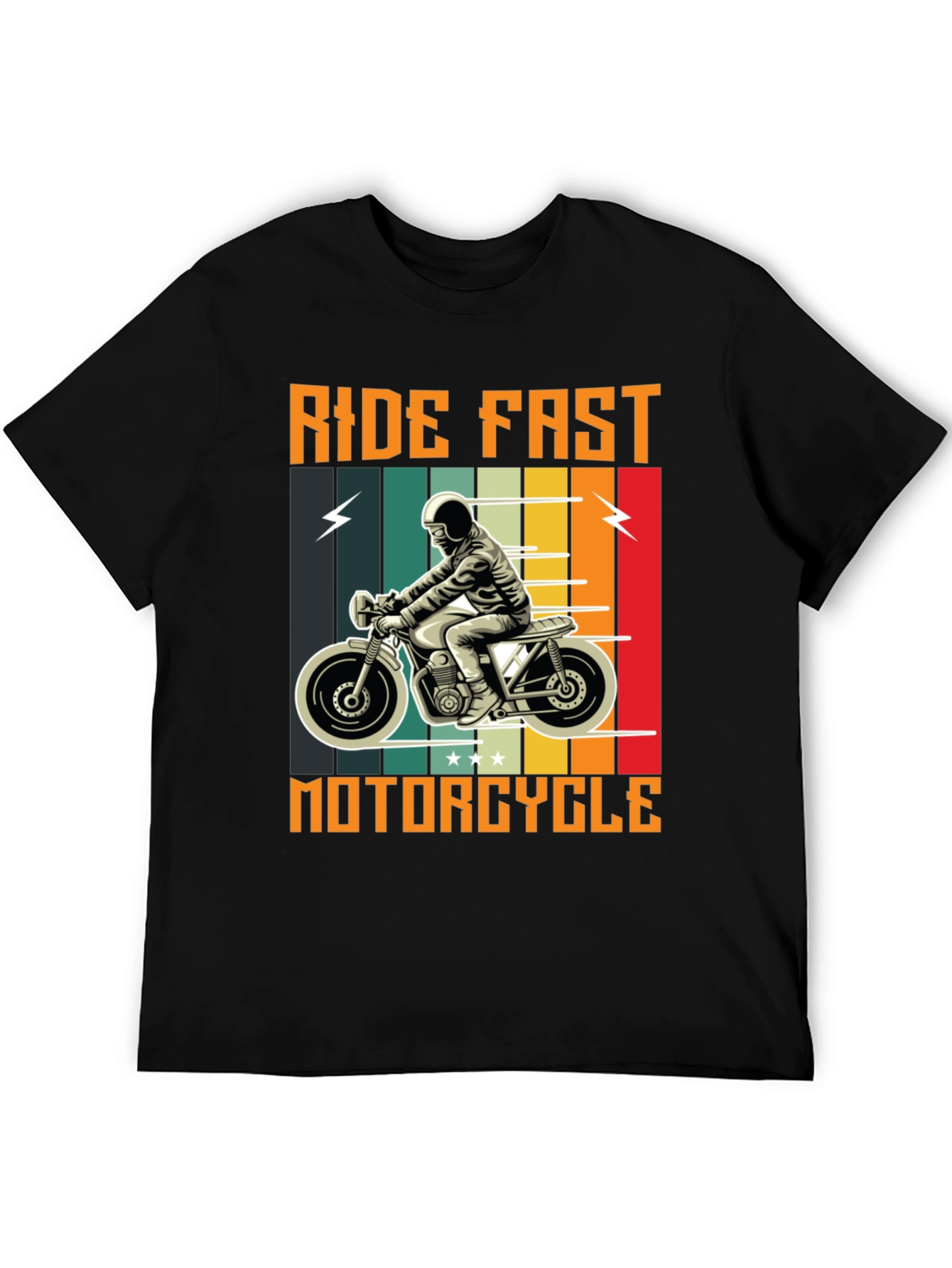 Ride Fast Motorcycle Graphic Tee - Classic Biker Style