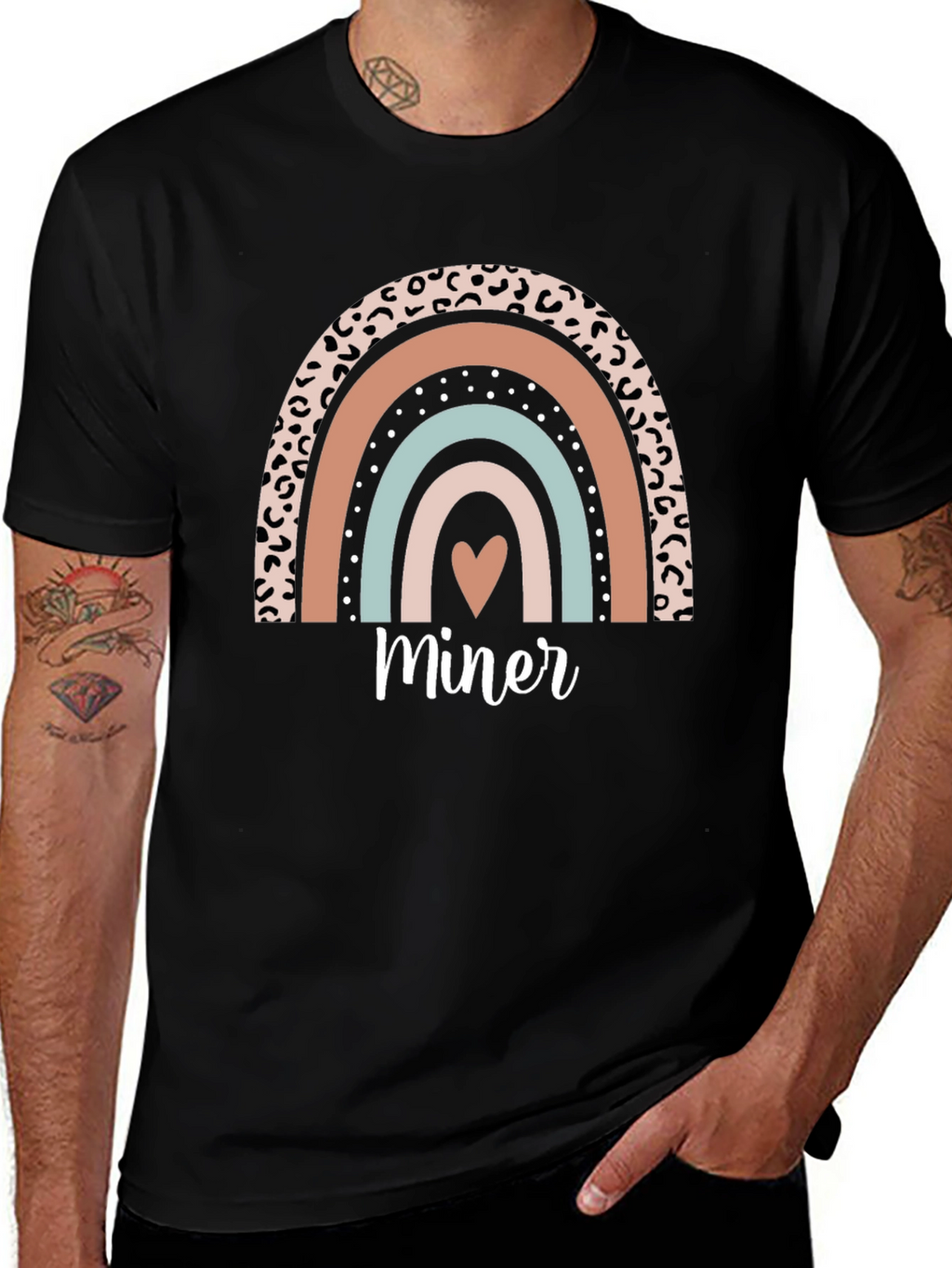 Miner Rainbow Graphic Tee - Black