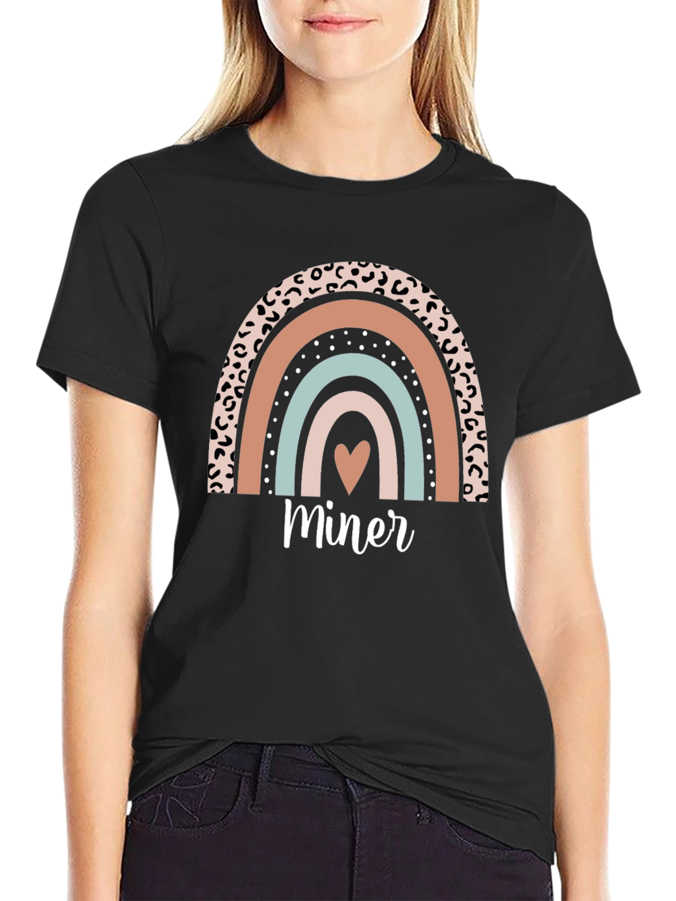 Miner Rainbow Graphic Tee - Black