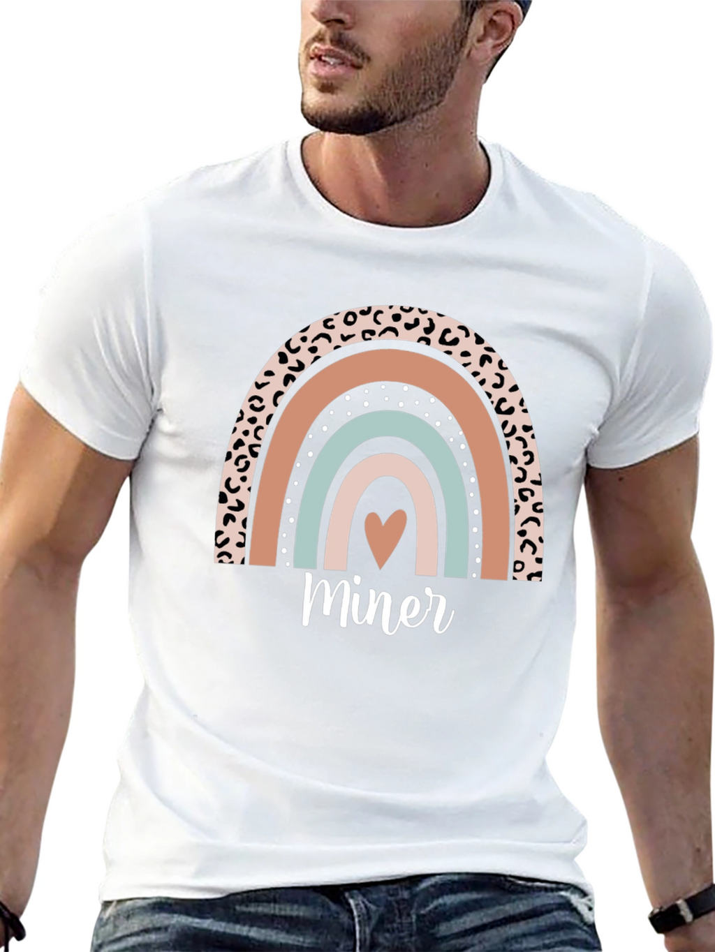 Miner Rainbow Graphic Tee - Black