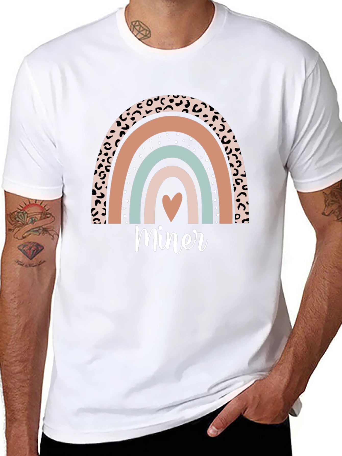 Miner Rainbow Graphic Tee - Black