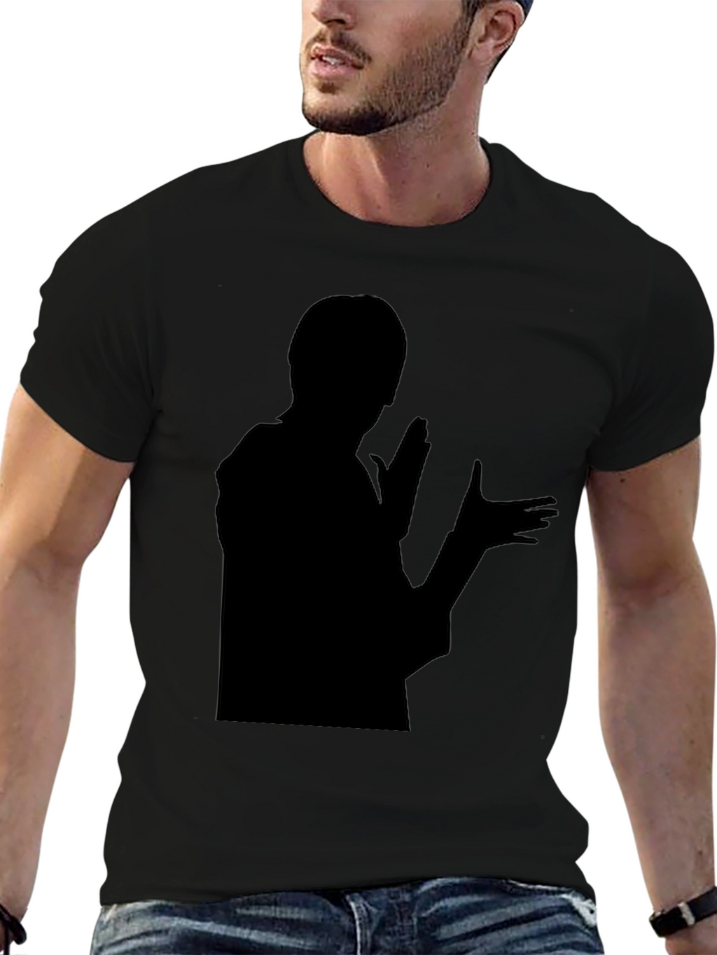 Silhouette Graphic T-Shirt - Bold Black Design