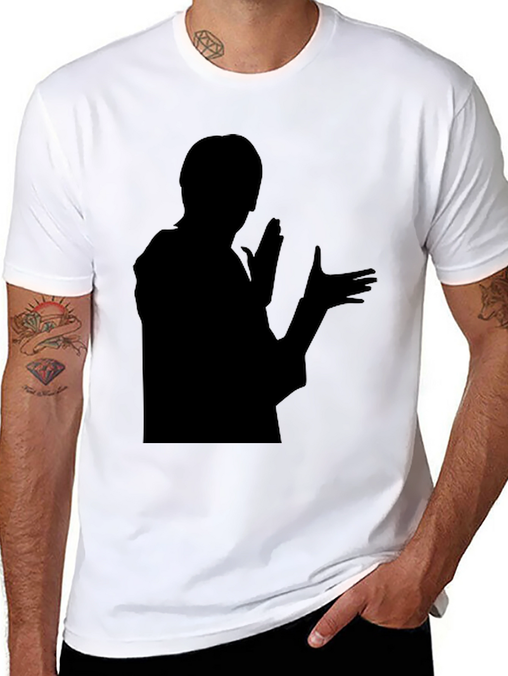 Silhouette Graphic T-Shirt - Bold Black Design