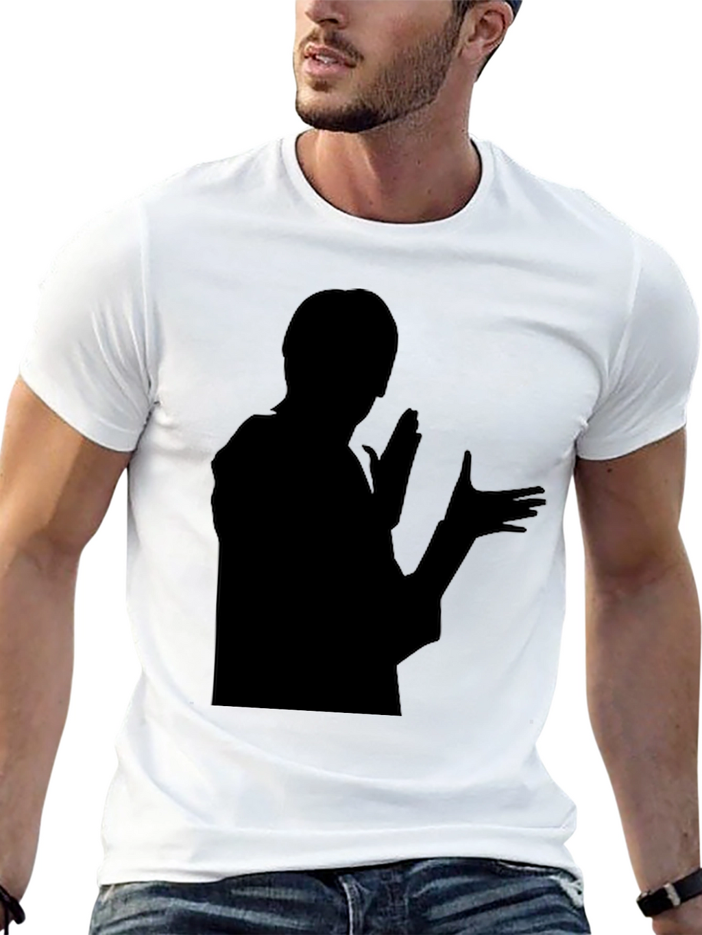 Silhouette Graphic T-Shirt - Bold Black Design