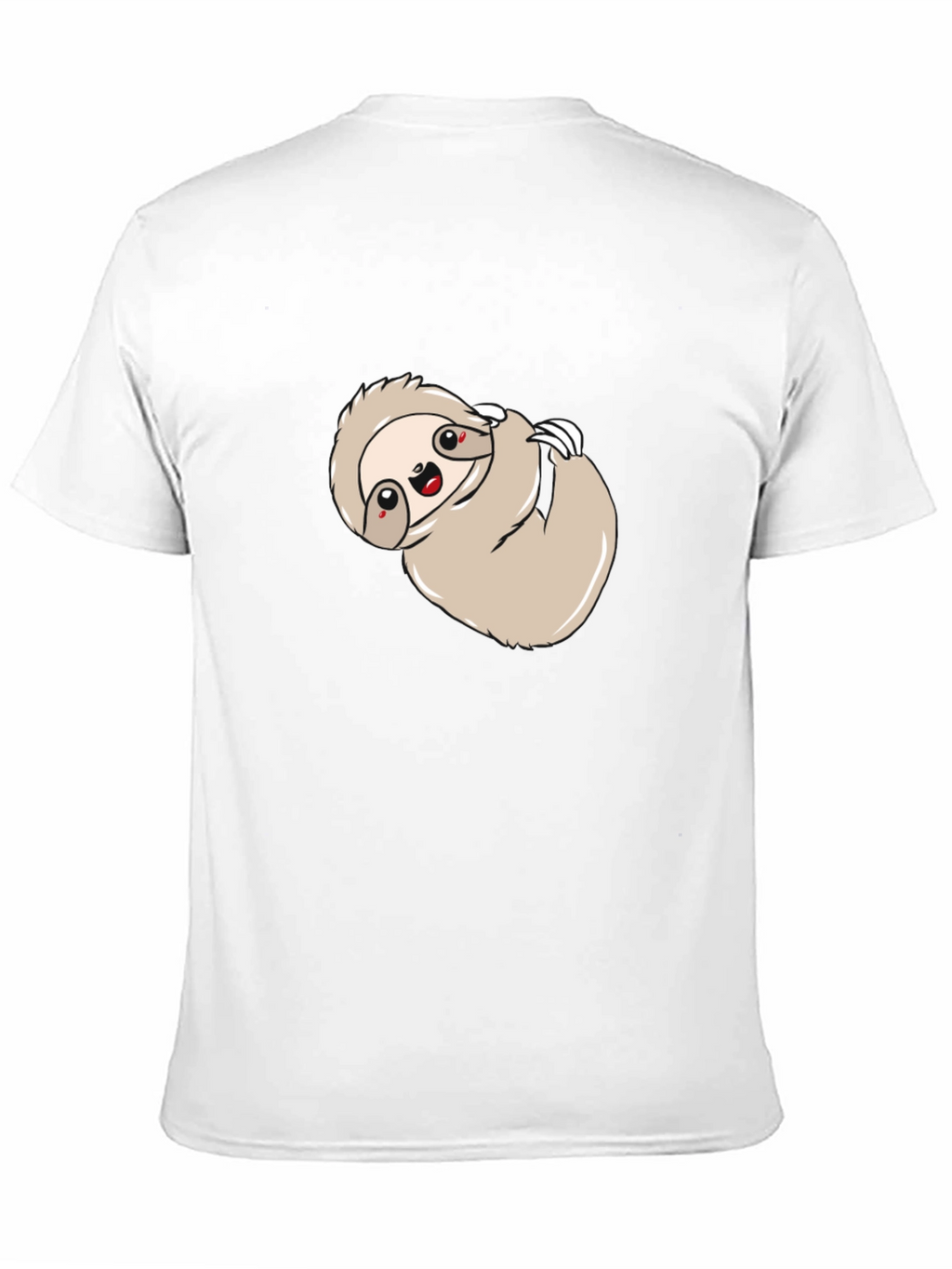 Cute Sloth Graphic Print Black Tee Shirt