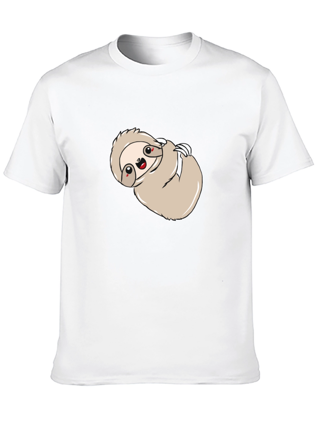Cute Sloth Graphic Print Black Tee Shirt