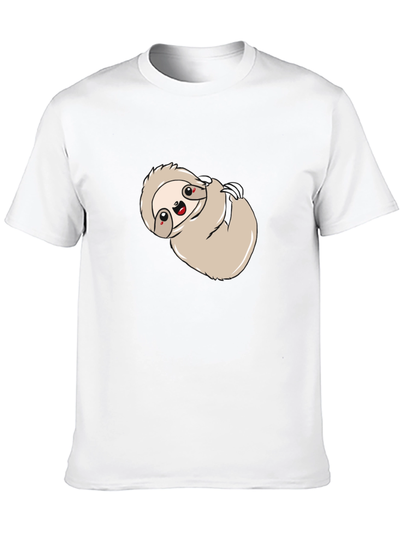 Cute Sloth Graphic Print Black Tee Shirt