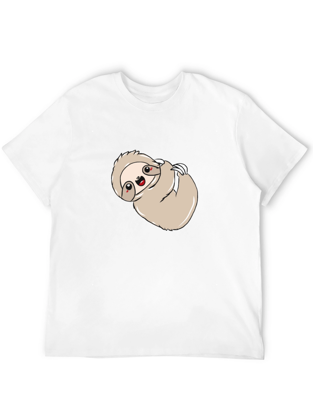 Cute Sloth Graphic Print Black Tee Shirt