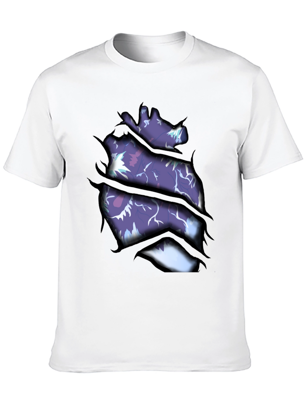Ripped Open Heart Graphic Print T-Shirt