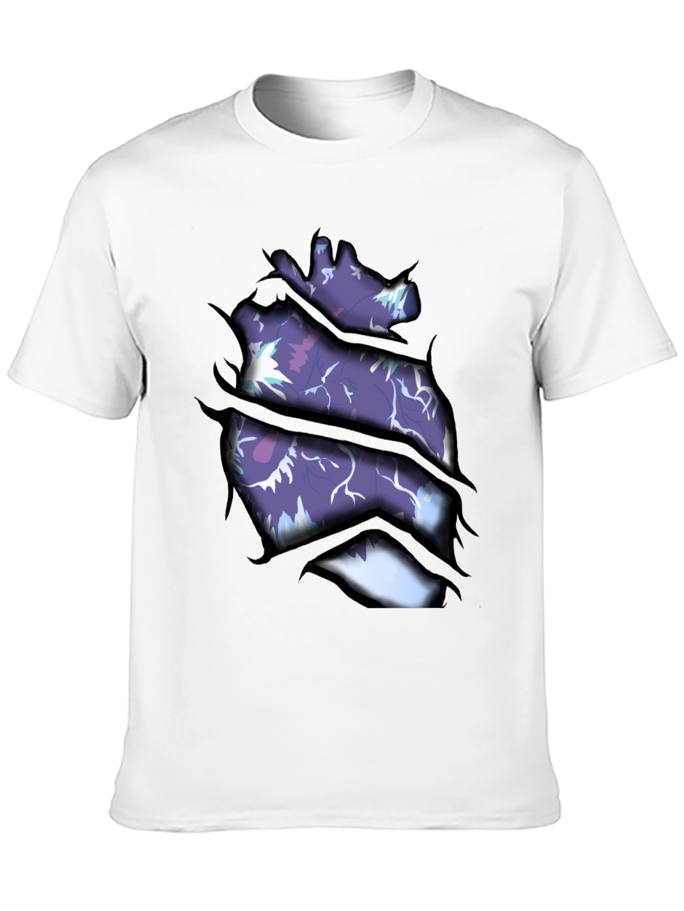 Ripped Open Heart Graphic Print T-Shirt