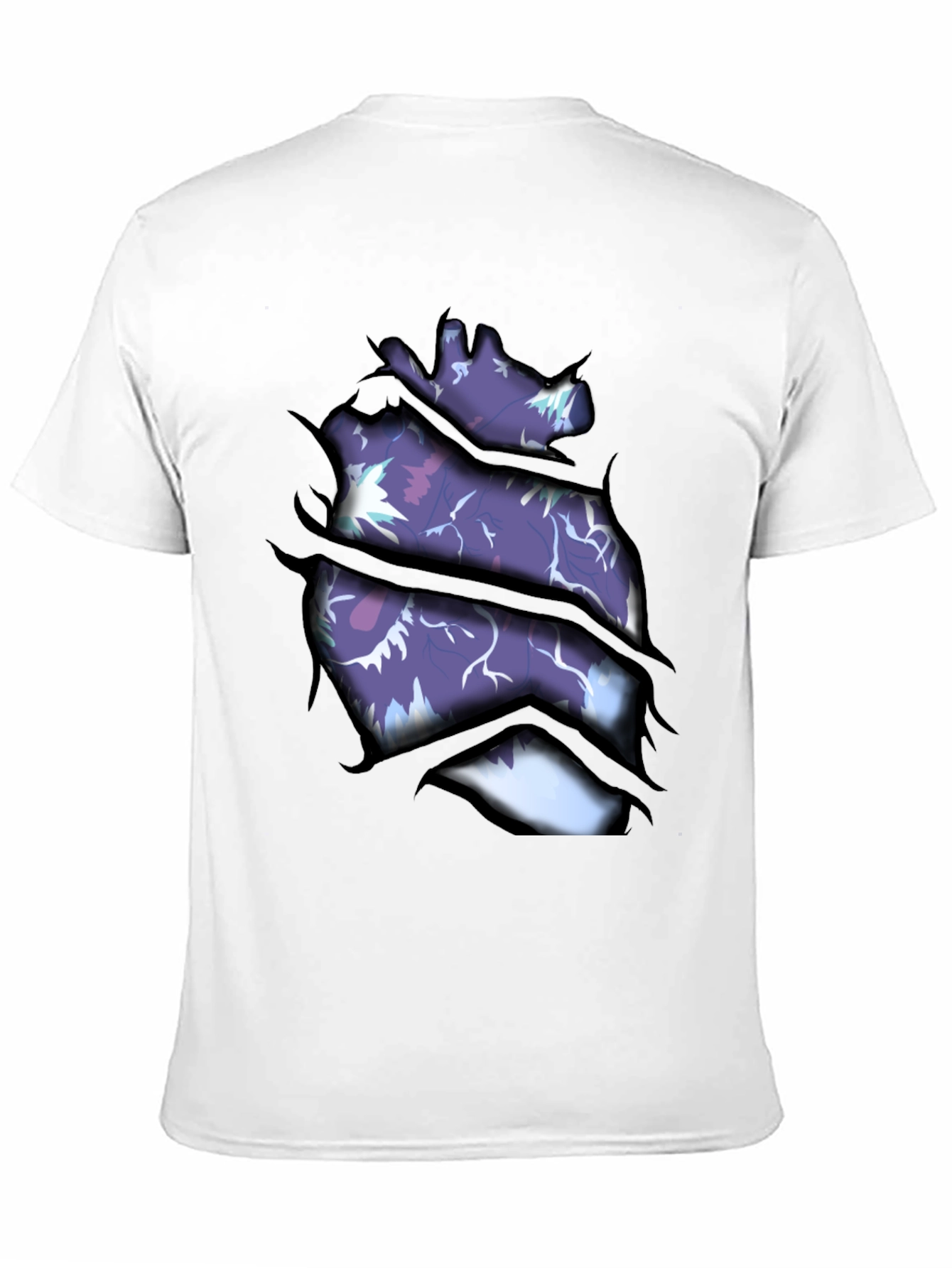 Ripped Open Heart Graphic Print T-Shirt