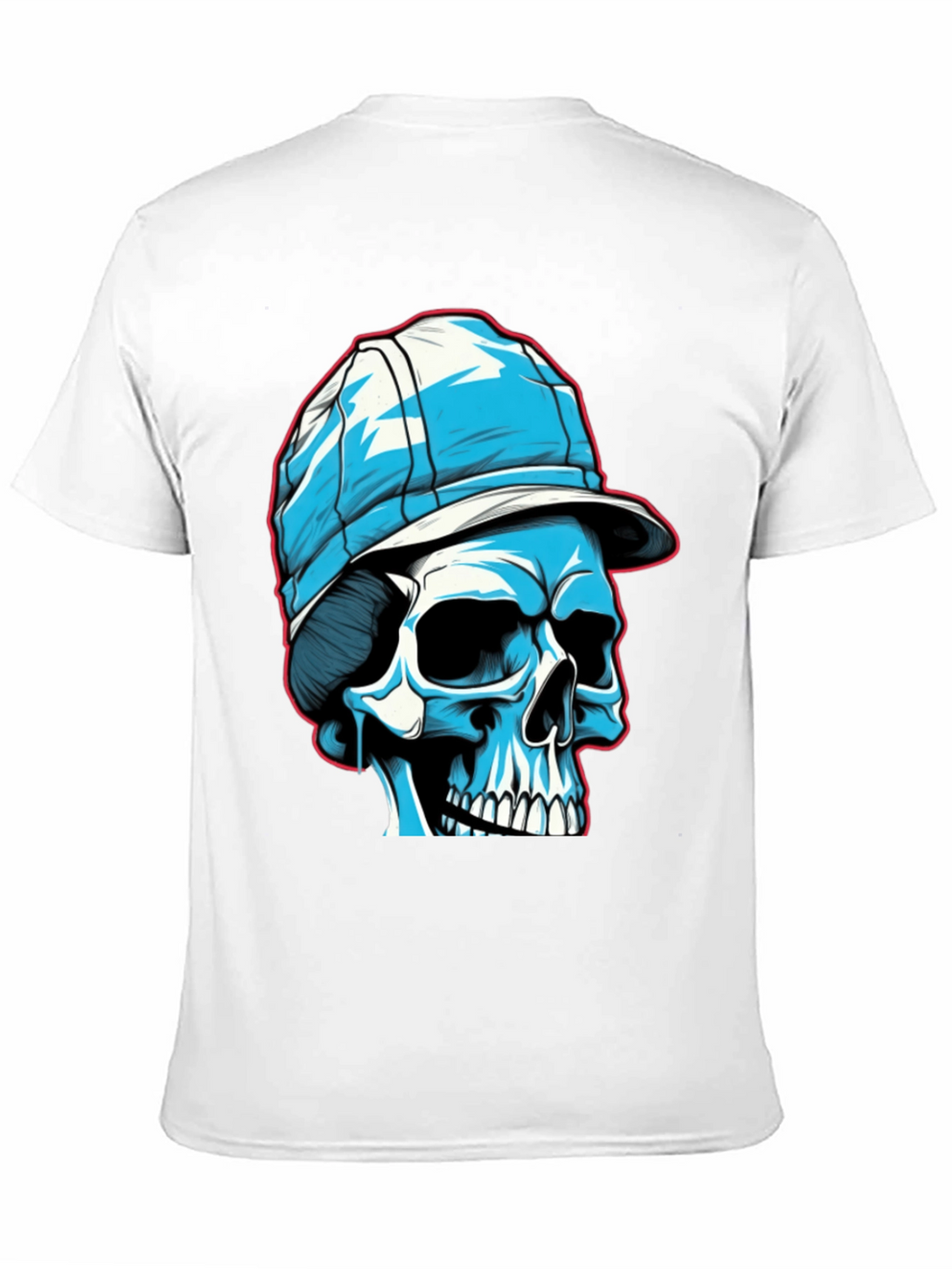 Skull in Cap Graphic Tee - Black Cotton Blend