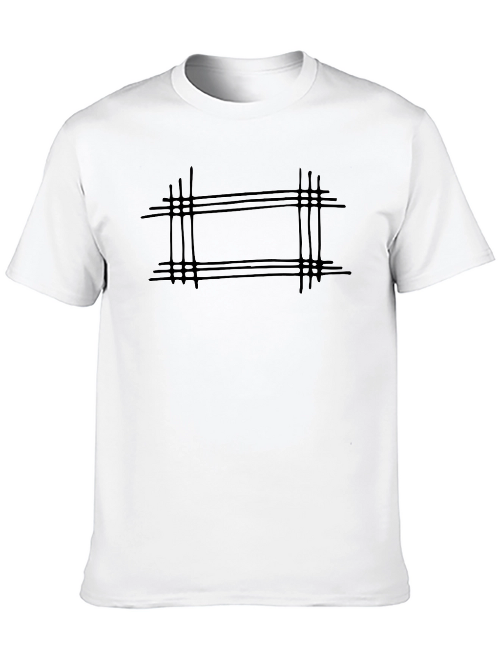 Modern Grid Black T-Shirt