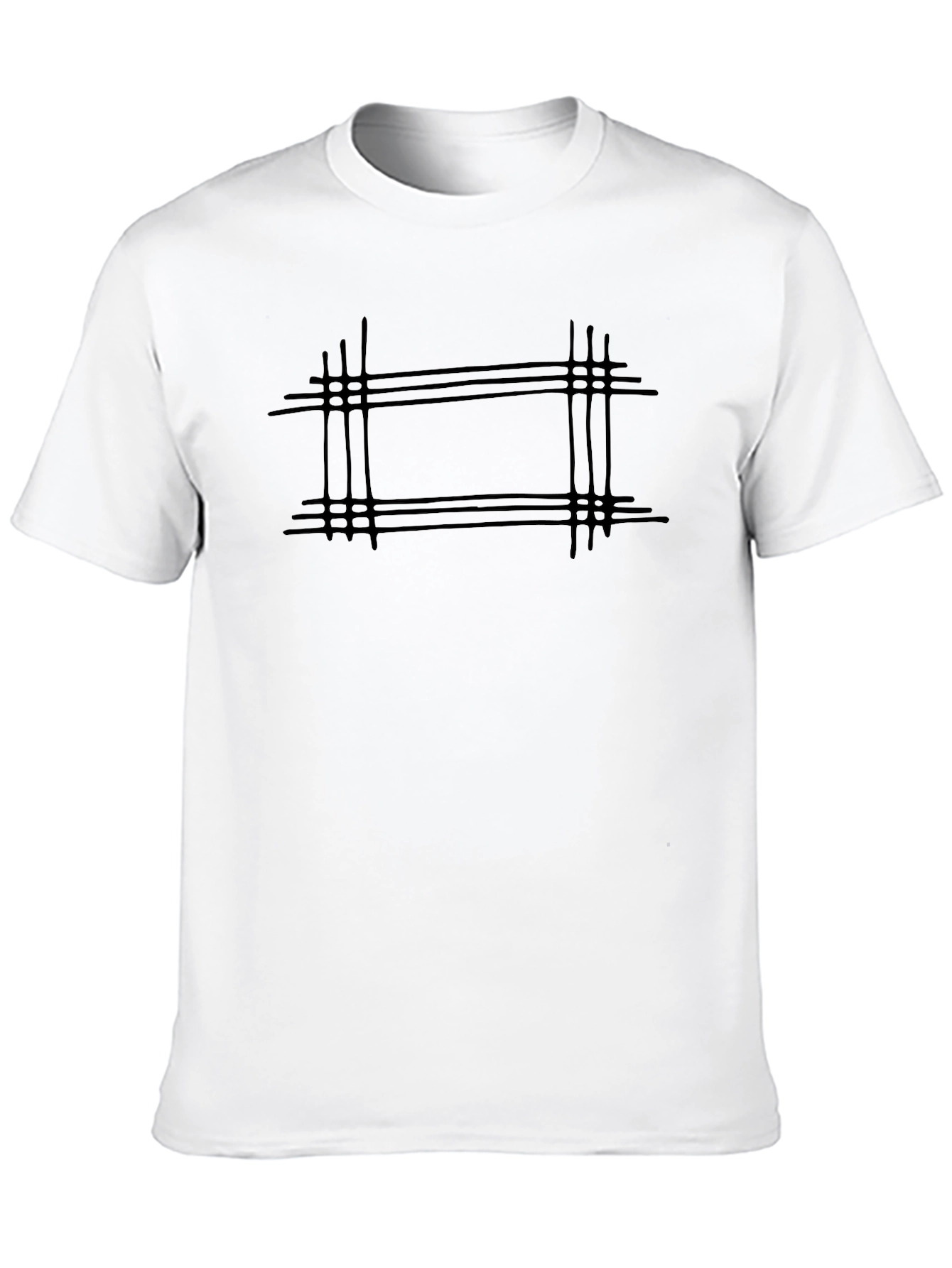 Modern Grid Black T-Shirt