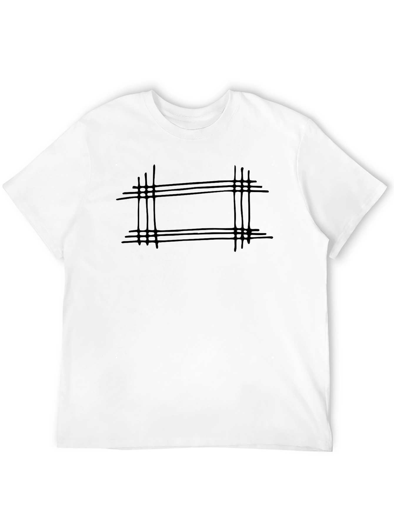 Modern Grid Black T-Shirt