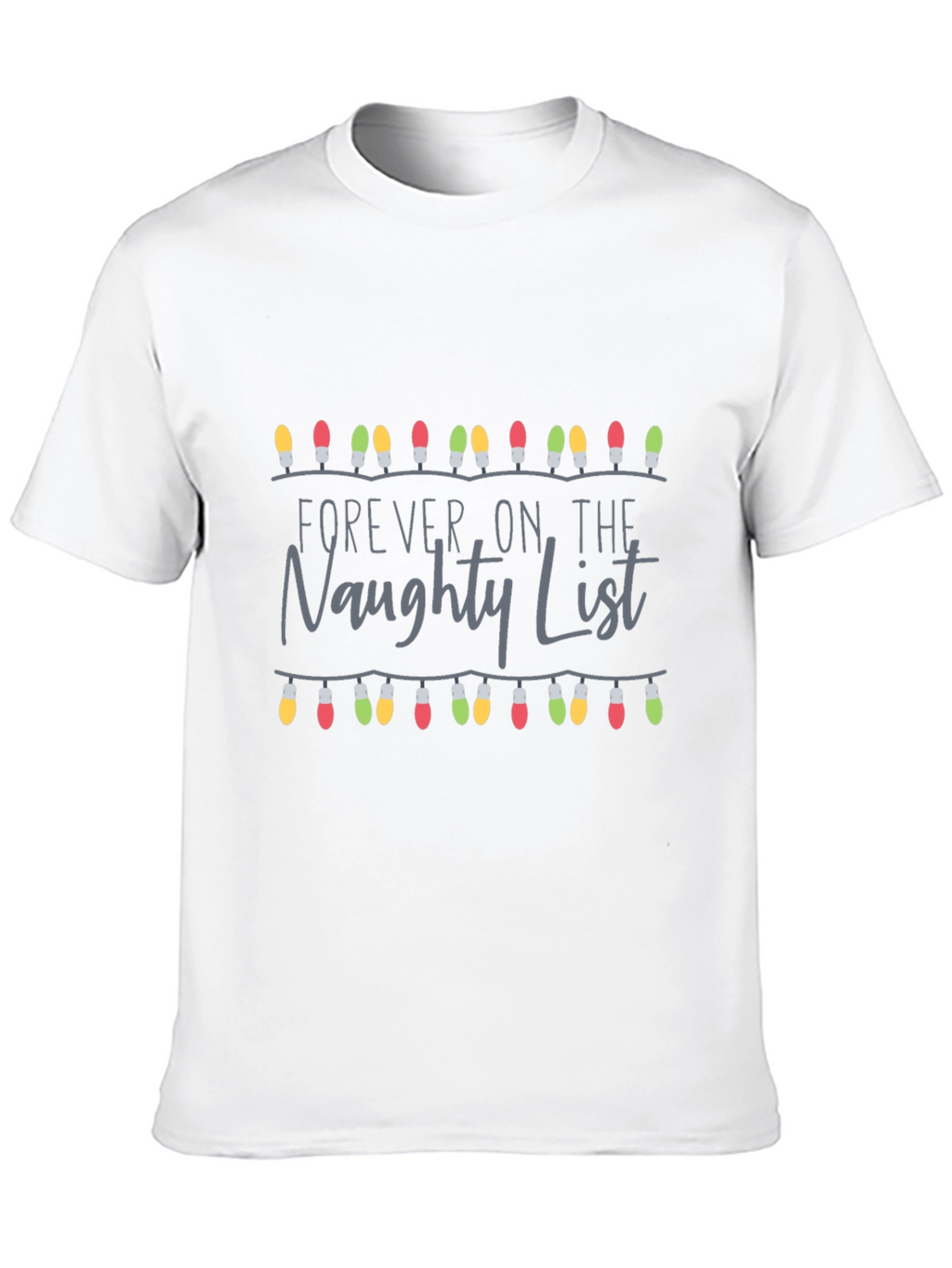 Naughty List Christmas Lights Graphic Tee